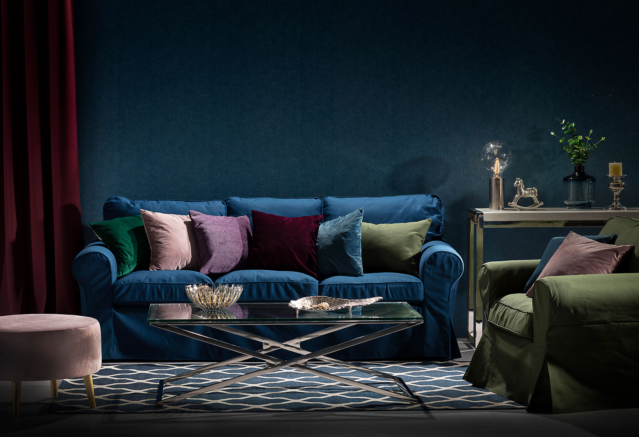 Navy Blue Living Room