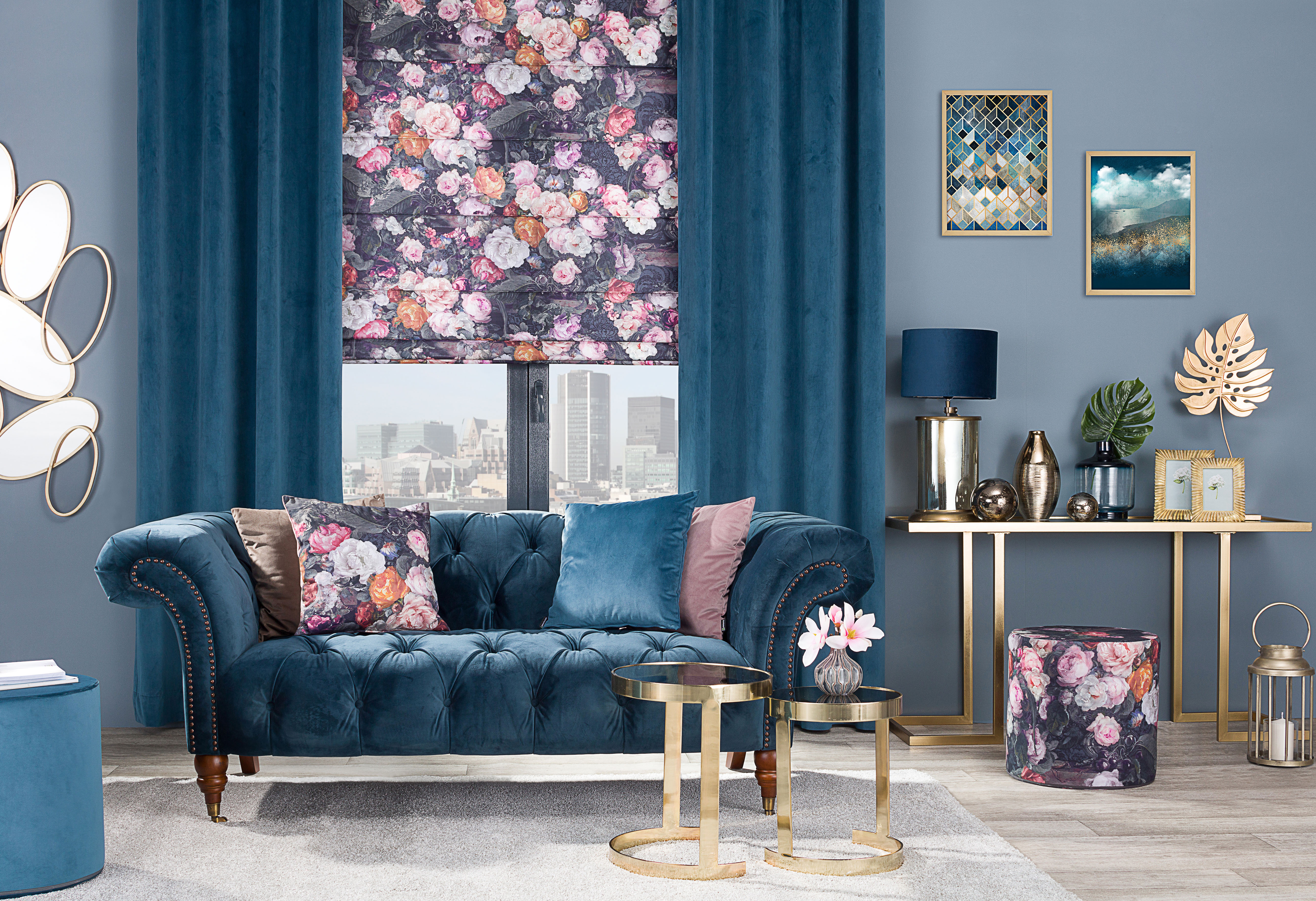 Dark Florals Living Room