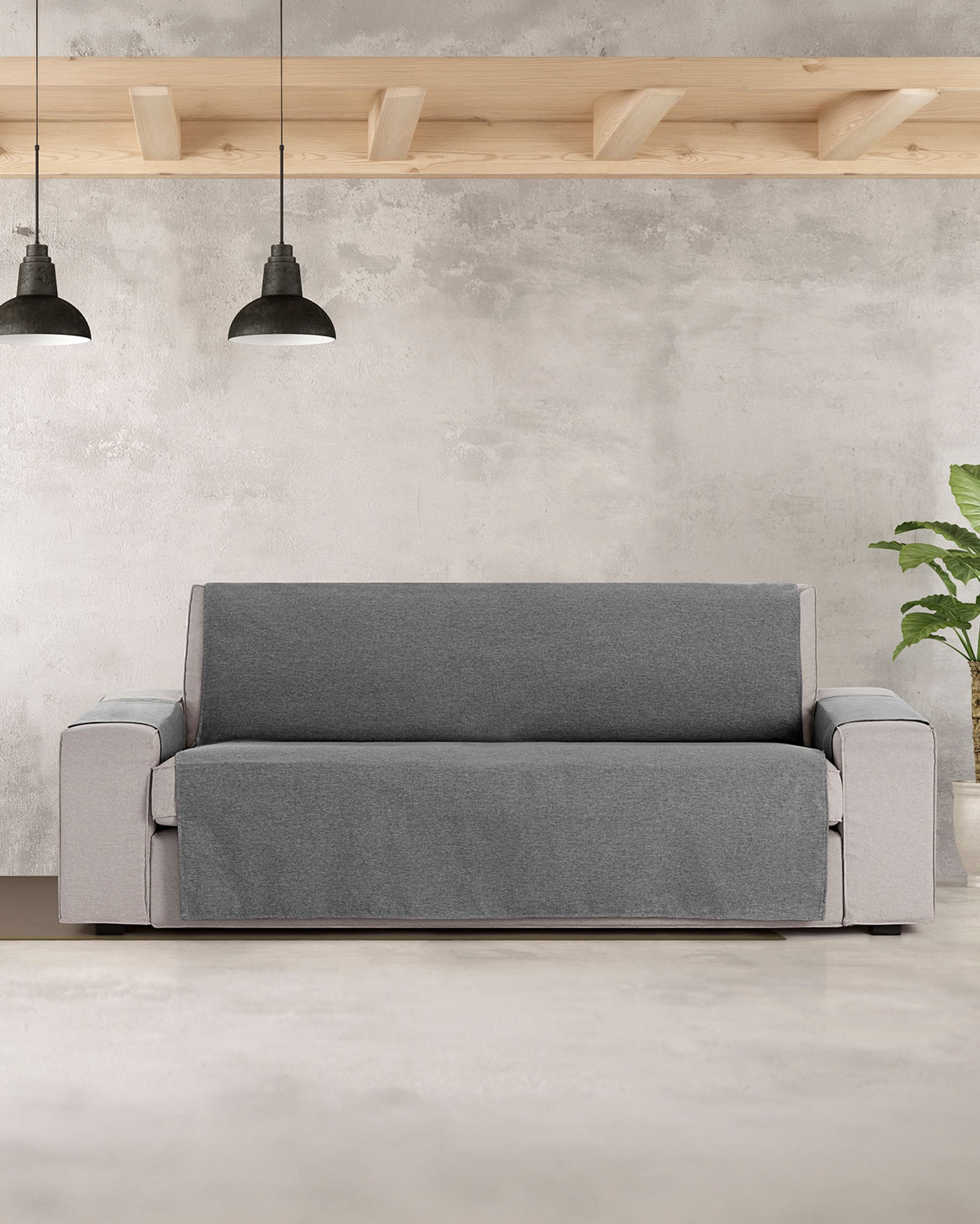 Three-seater sofa cover Universal grey (hover)