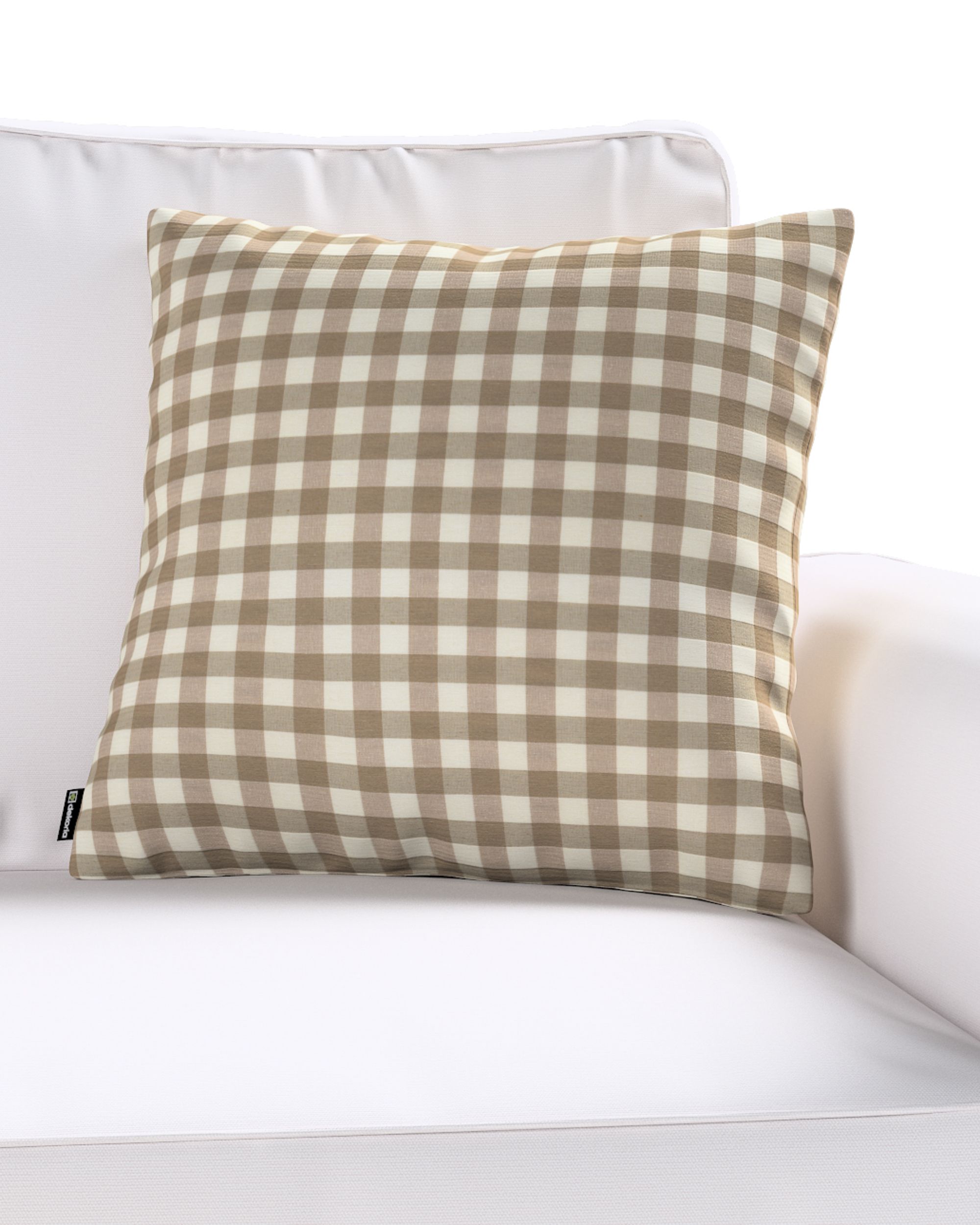 Kinga cushion cover product colour beige fabric patterned (hover)