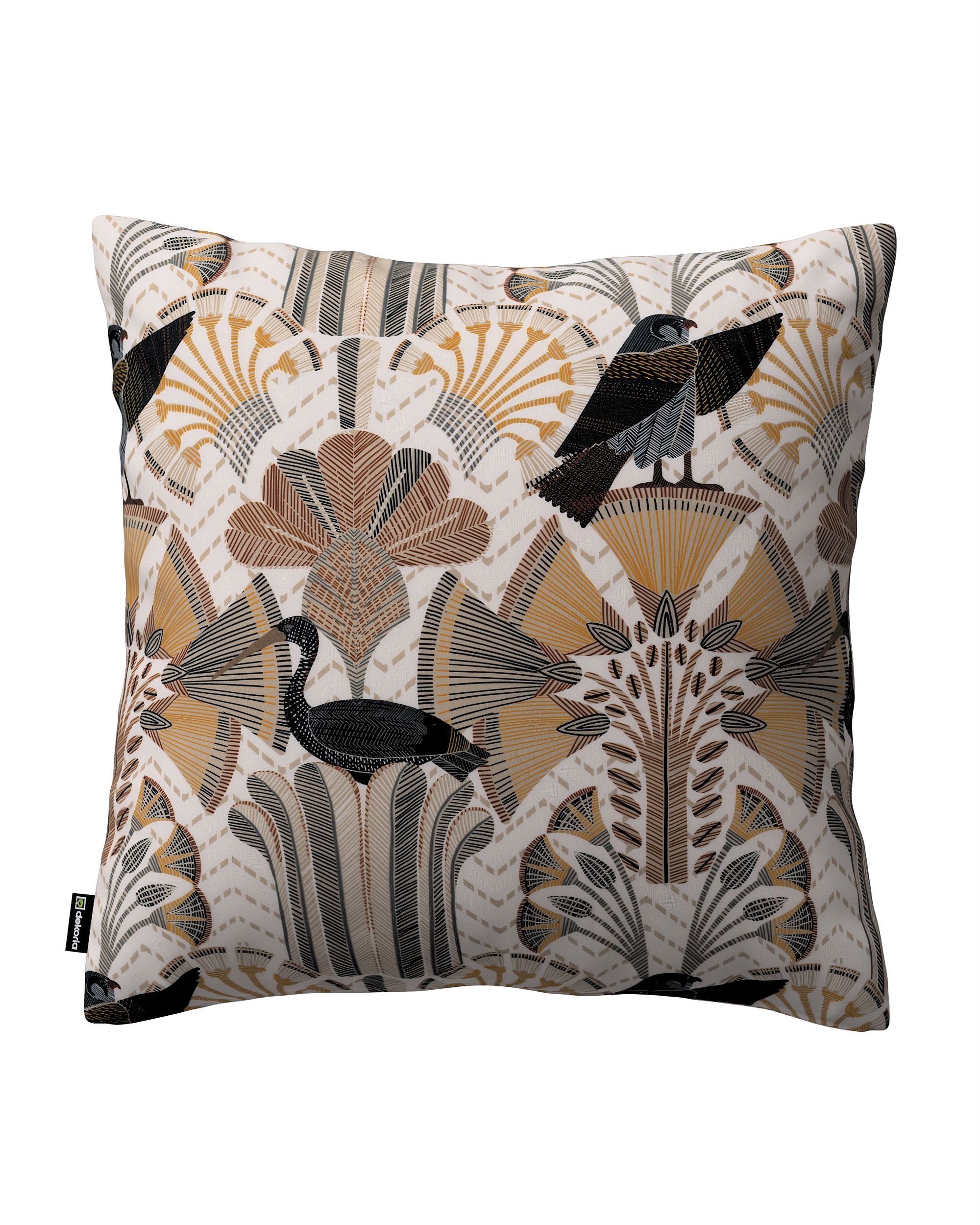 Kinga cushion cover product colour brown fabric patterned