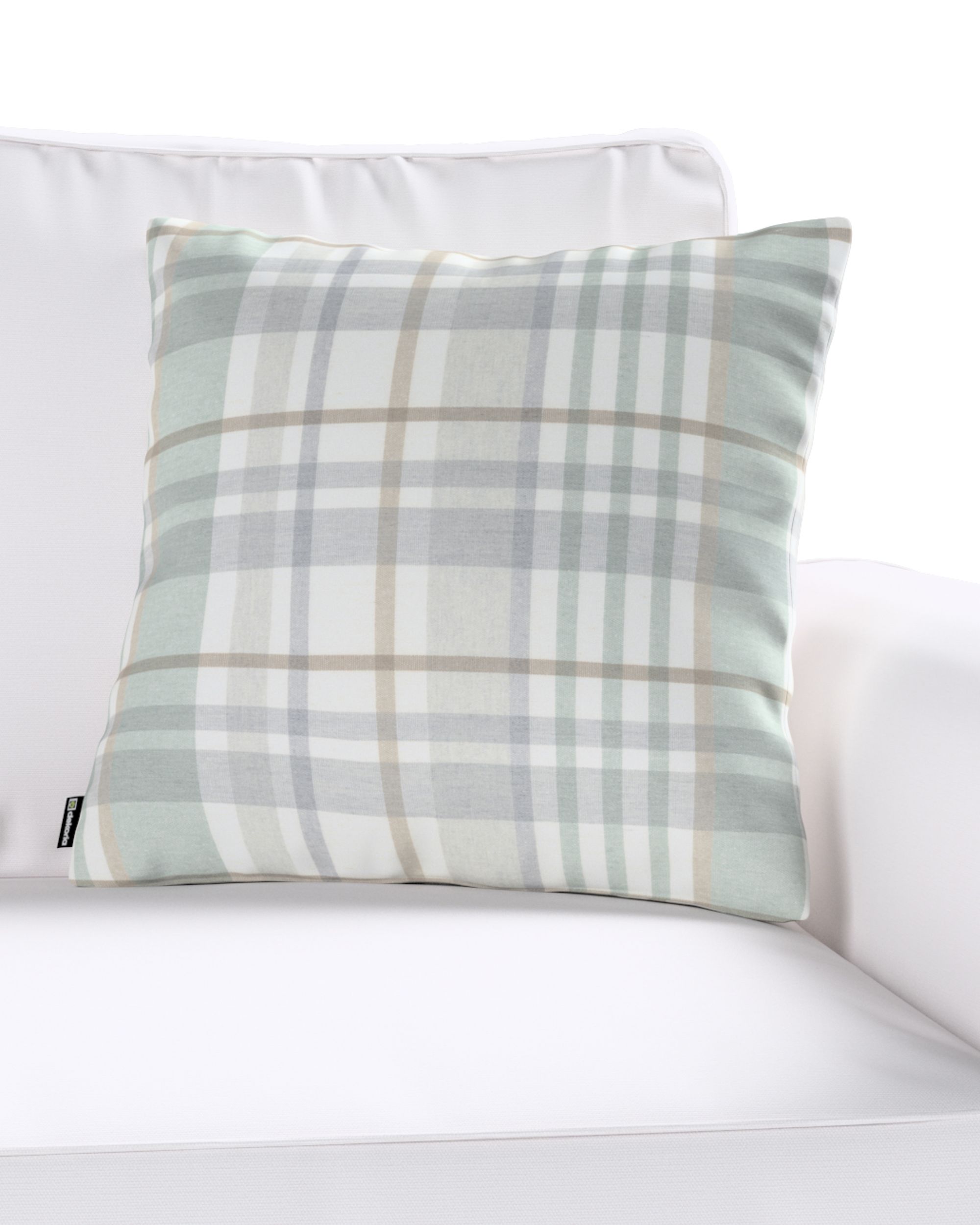 Kinga cushion cover product colour green fabric patterned (hover)