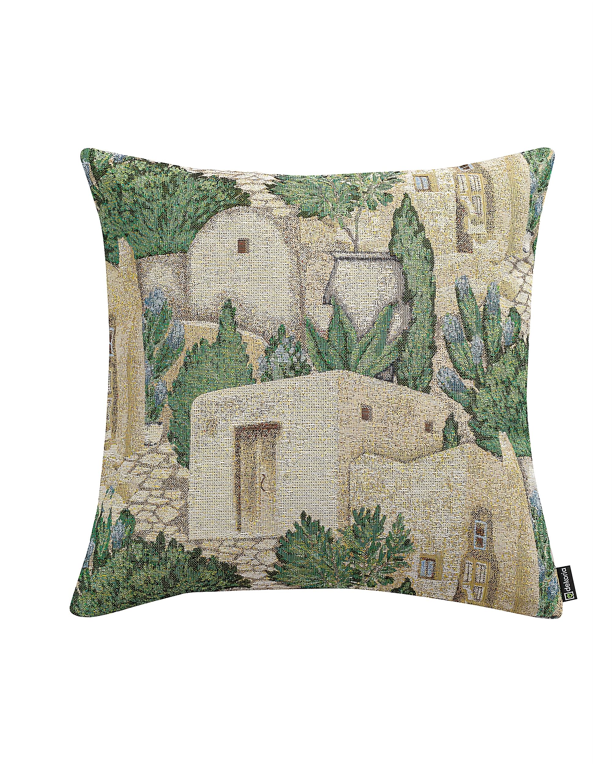 Kinga cushion cover product colour beige fabric structured, patterned (hover)