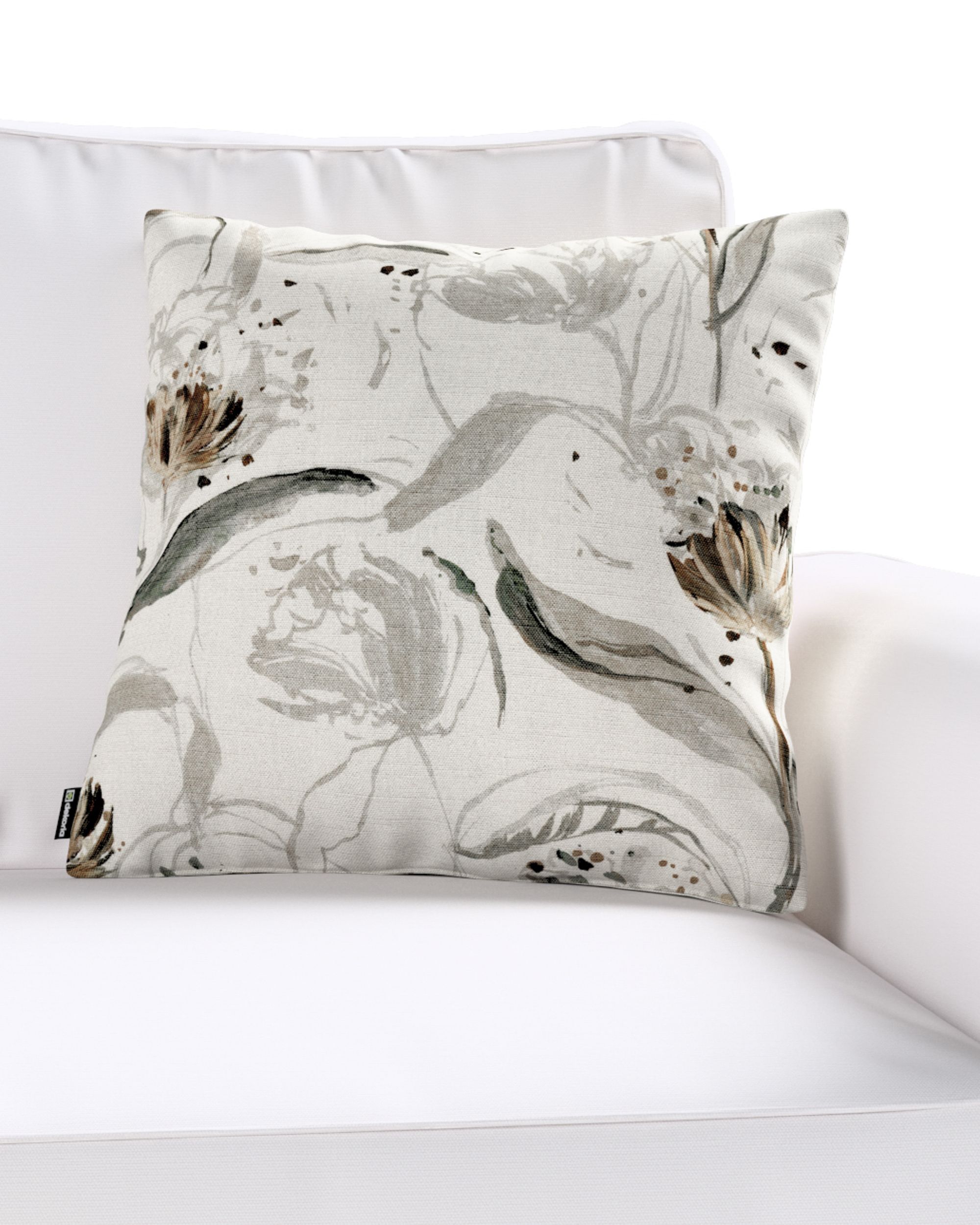 Kinga cushion cover product colour grey fabric structured, patterned (hover)