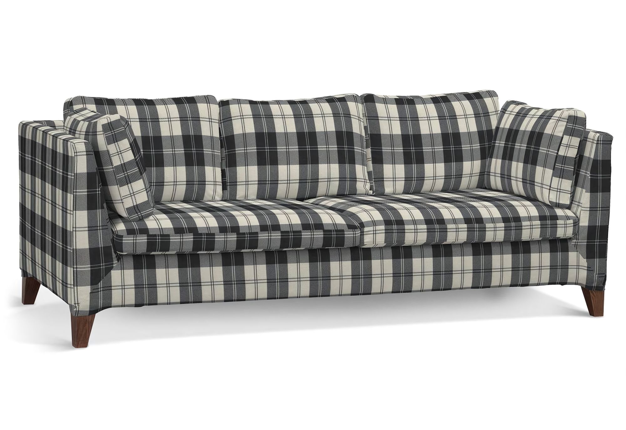 Stockholm 3-seater sofa cover product colour black fabric structured, patterned