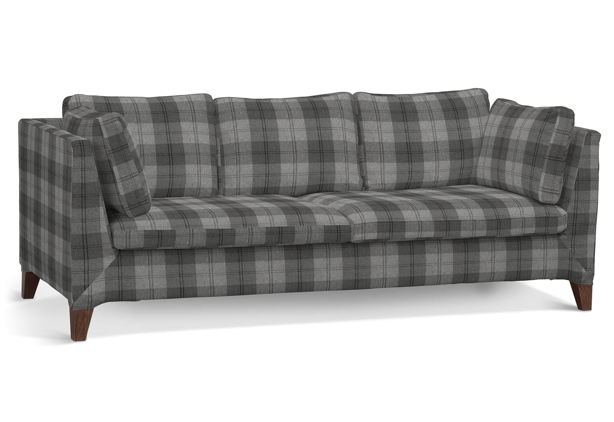 Stockholm 3-seater sofa cover product colour grey fabric structured, patterned