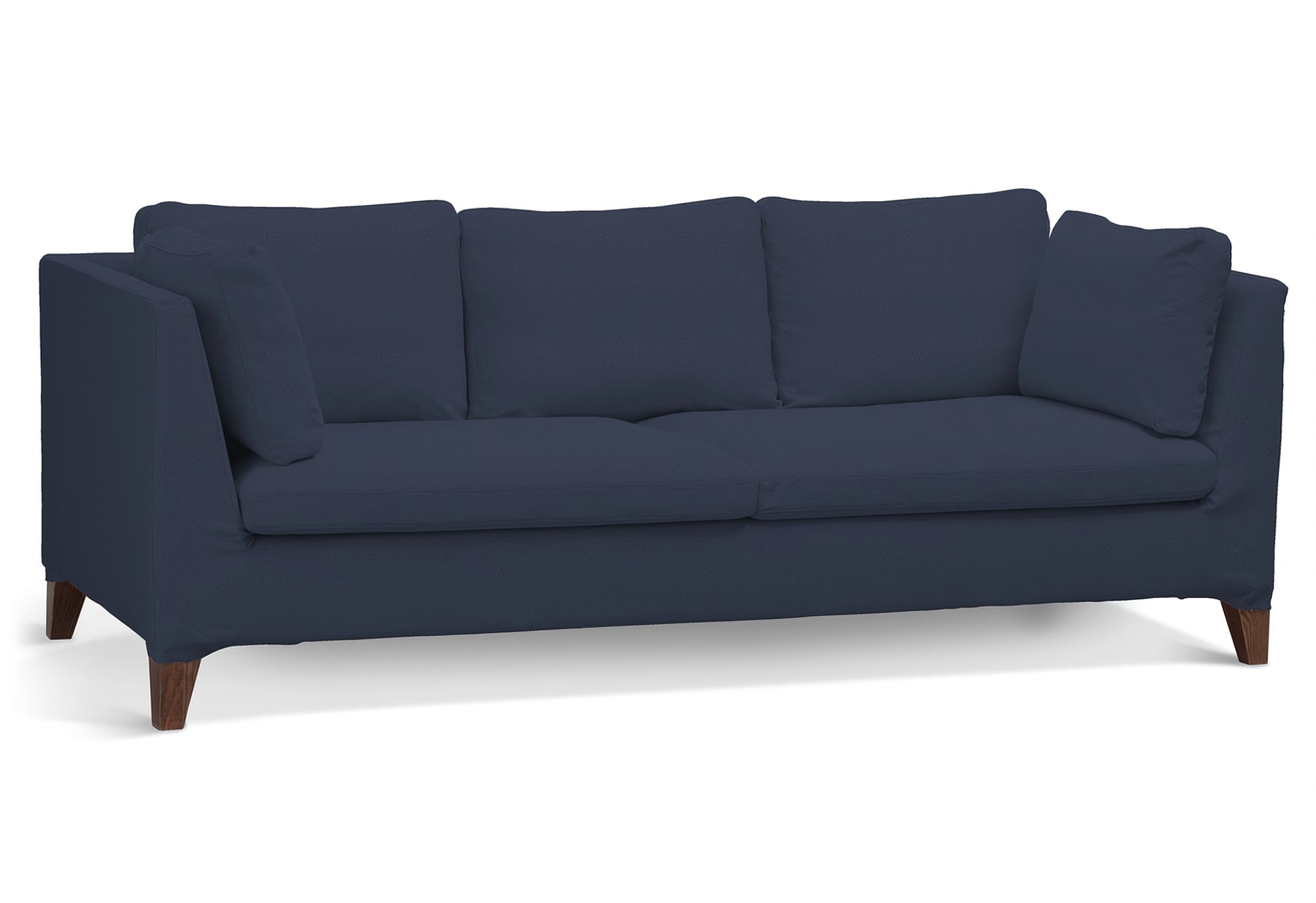 Stockholm 3-seater sofa cover product colour navy blue fabric velvet