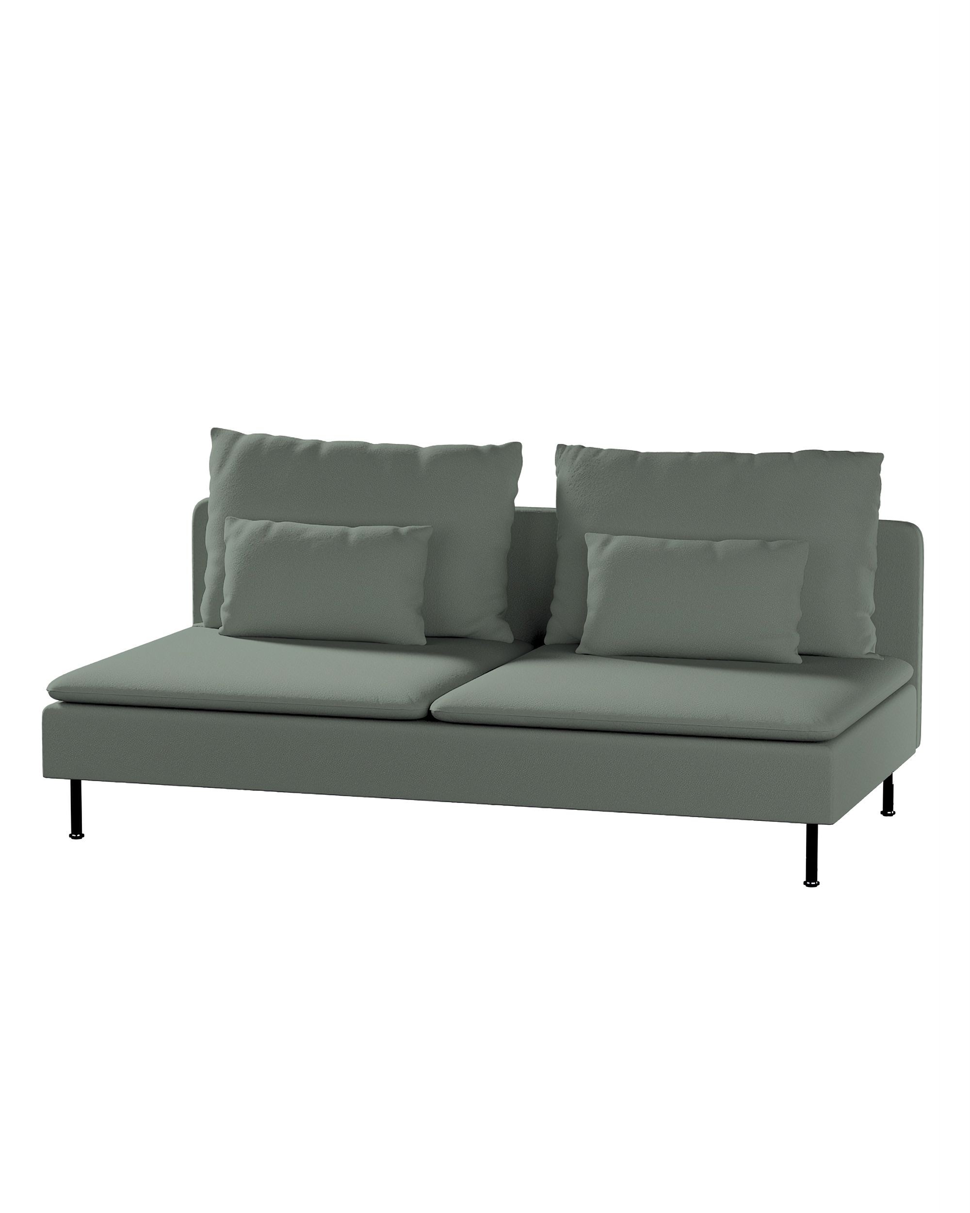 Söderhamn 3-seater section, non-convertible product colour green fabric structured