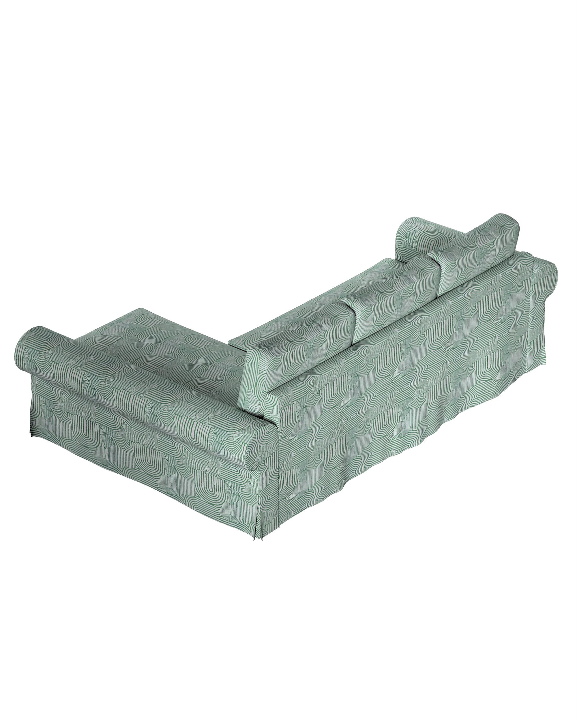 Backabro sofa bed with chaise longue cover product colour green fabric structured, patterned (hover)
