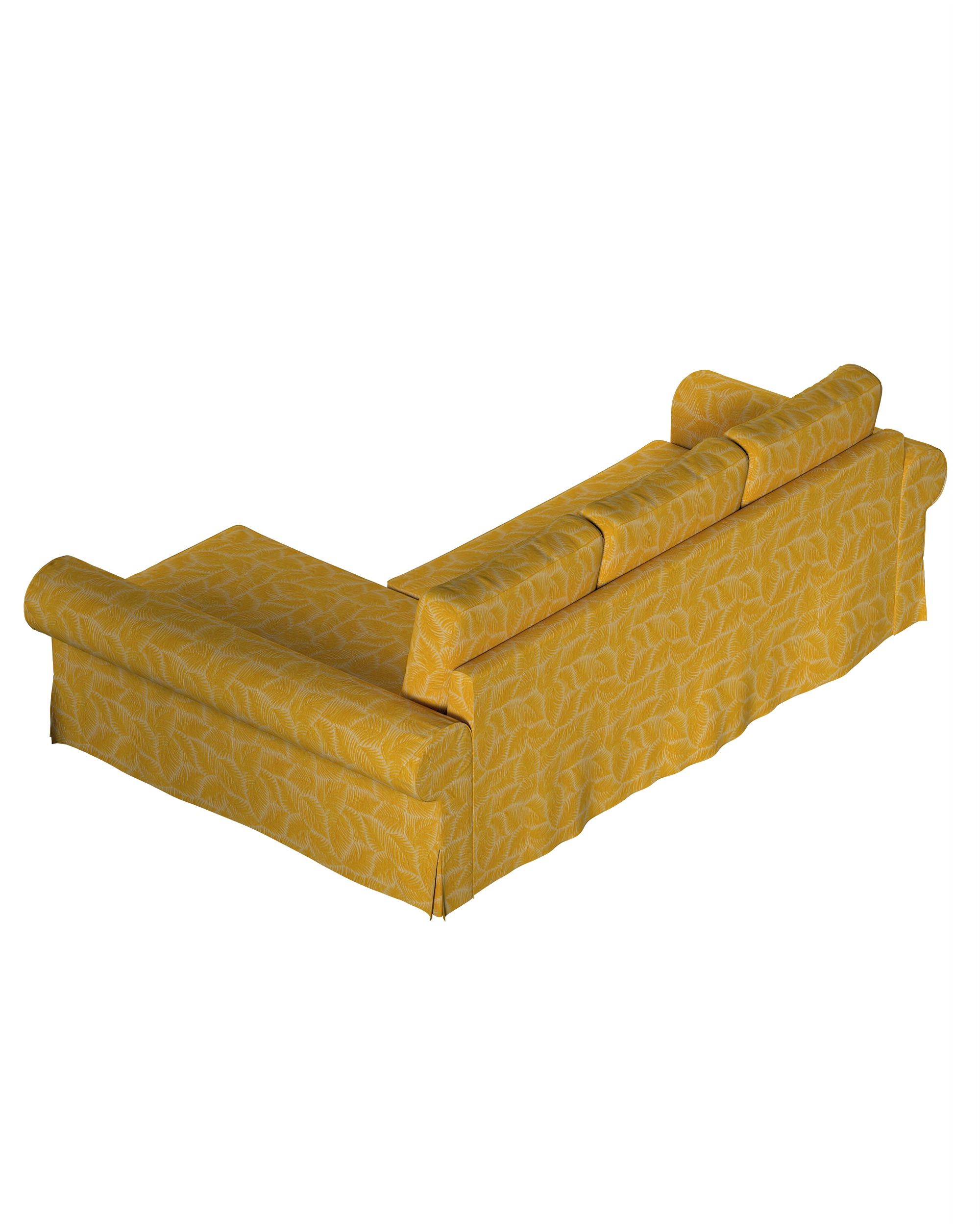 Backabro sofa bed with chaise longue cover product colour yellow fabric structured, patterned (hover)