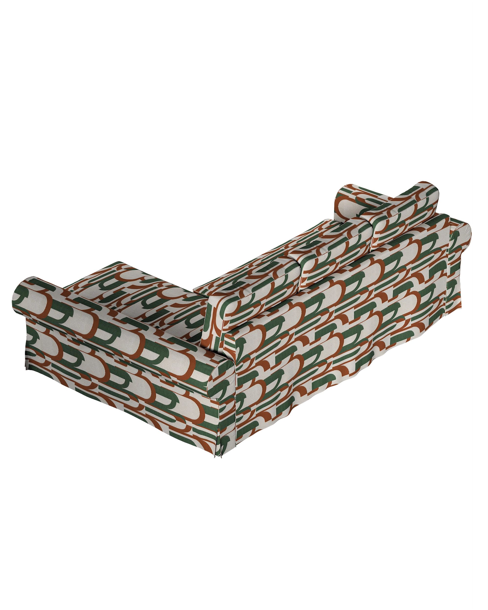 Backabro sofa bed with chaise longue cover product colour green fabric structured, patterned (hover)