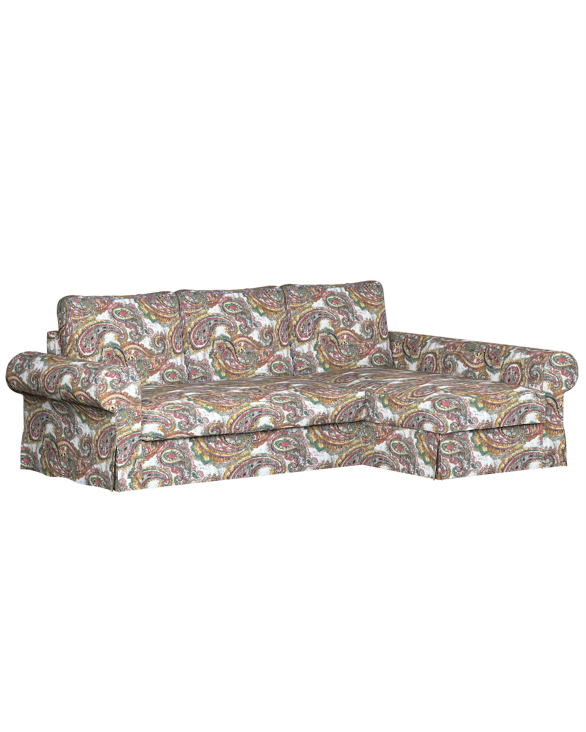 Backabro sofa bed with chaise longue cover product colour multicolour fabric structured, patterned