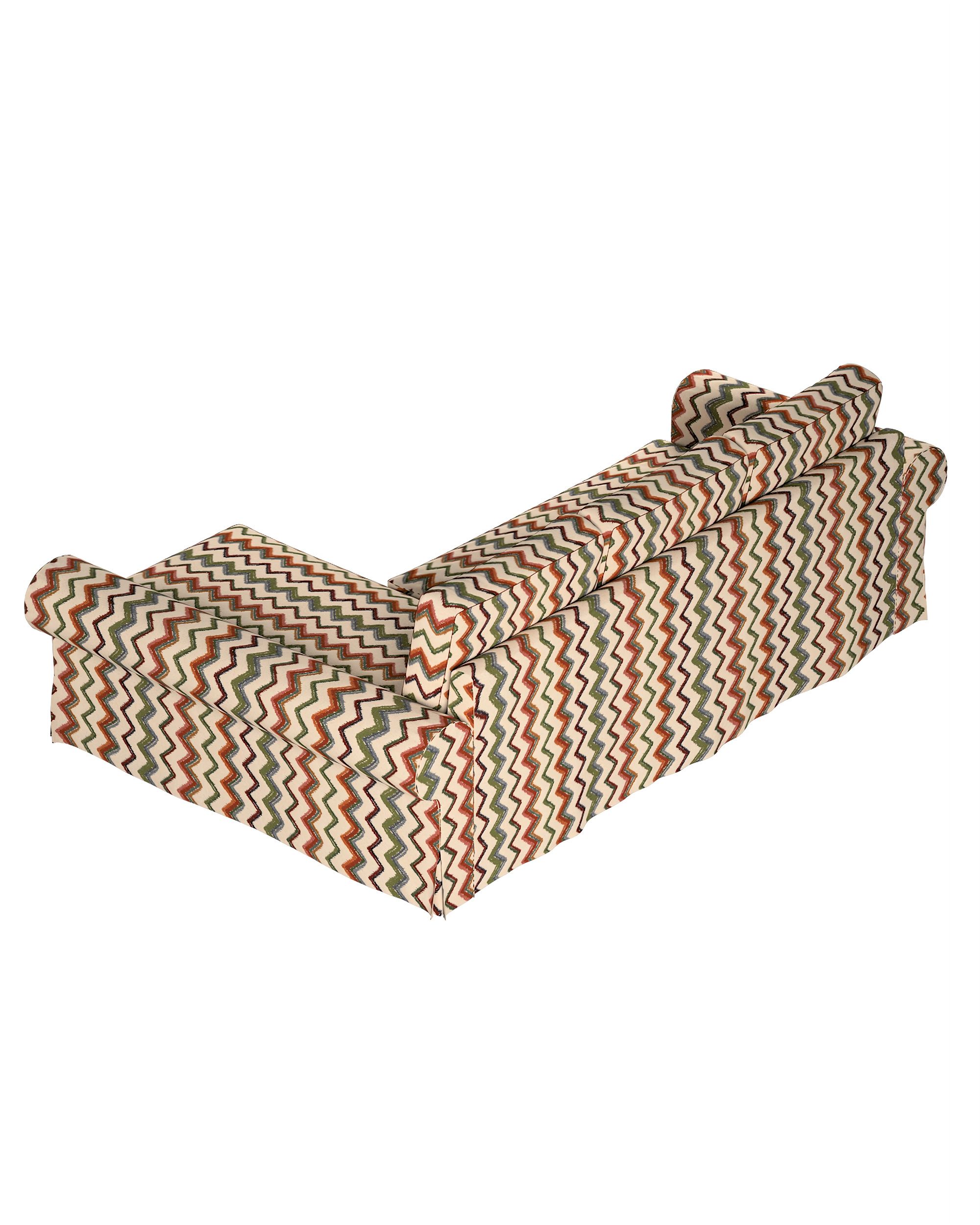 Backabro sofa bed with chaise longue cover product colour multicolour fabric structured, patterned (hover)