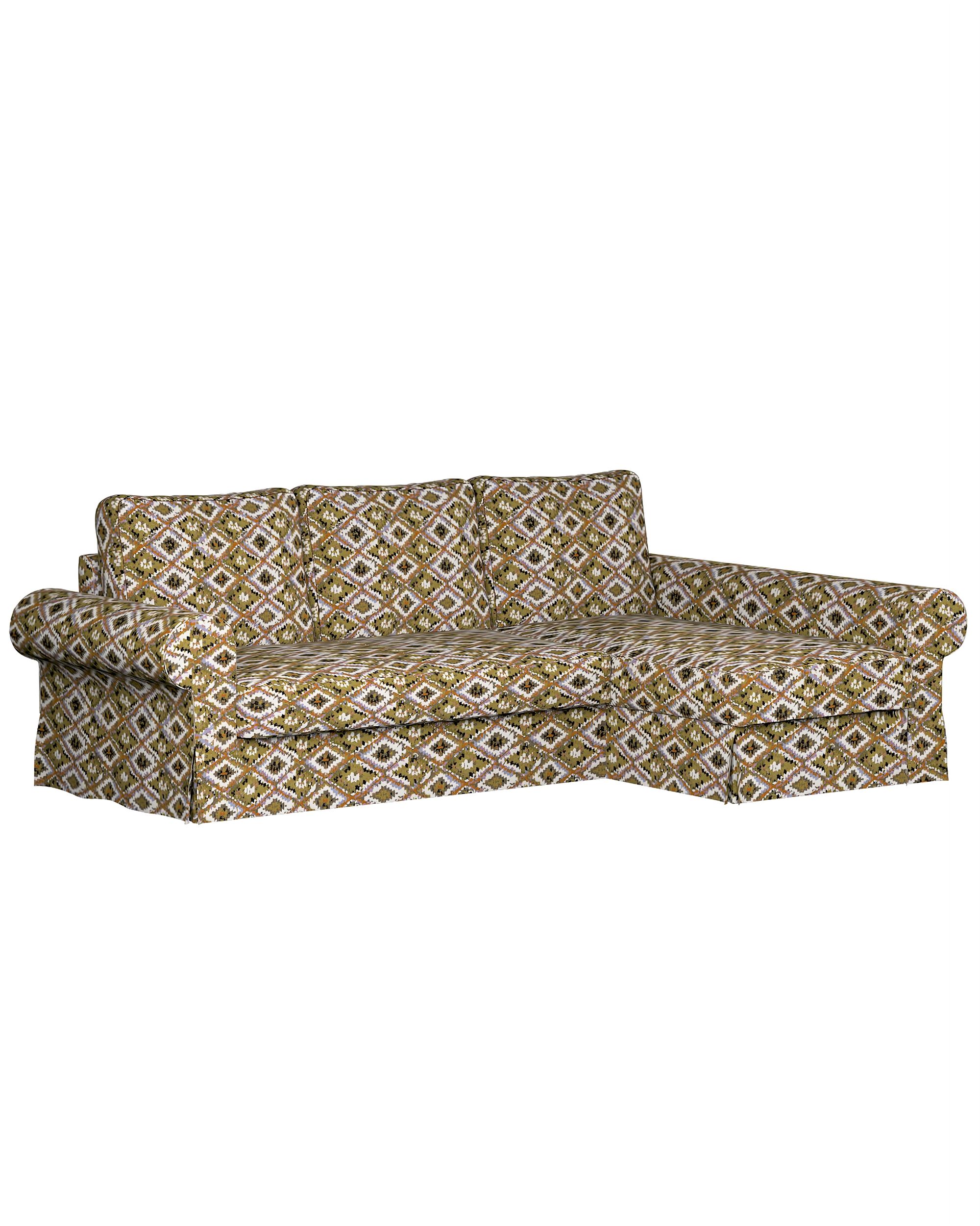 Backabro sofa bed with chaise longue cover product colour multicolour fabric structured, patterned