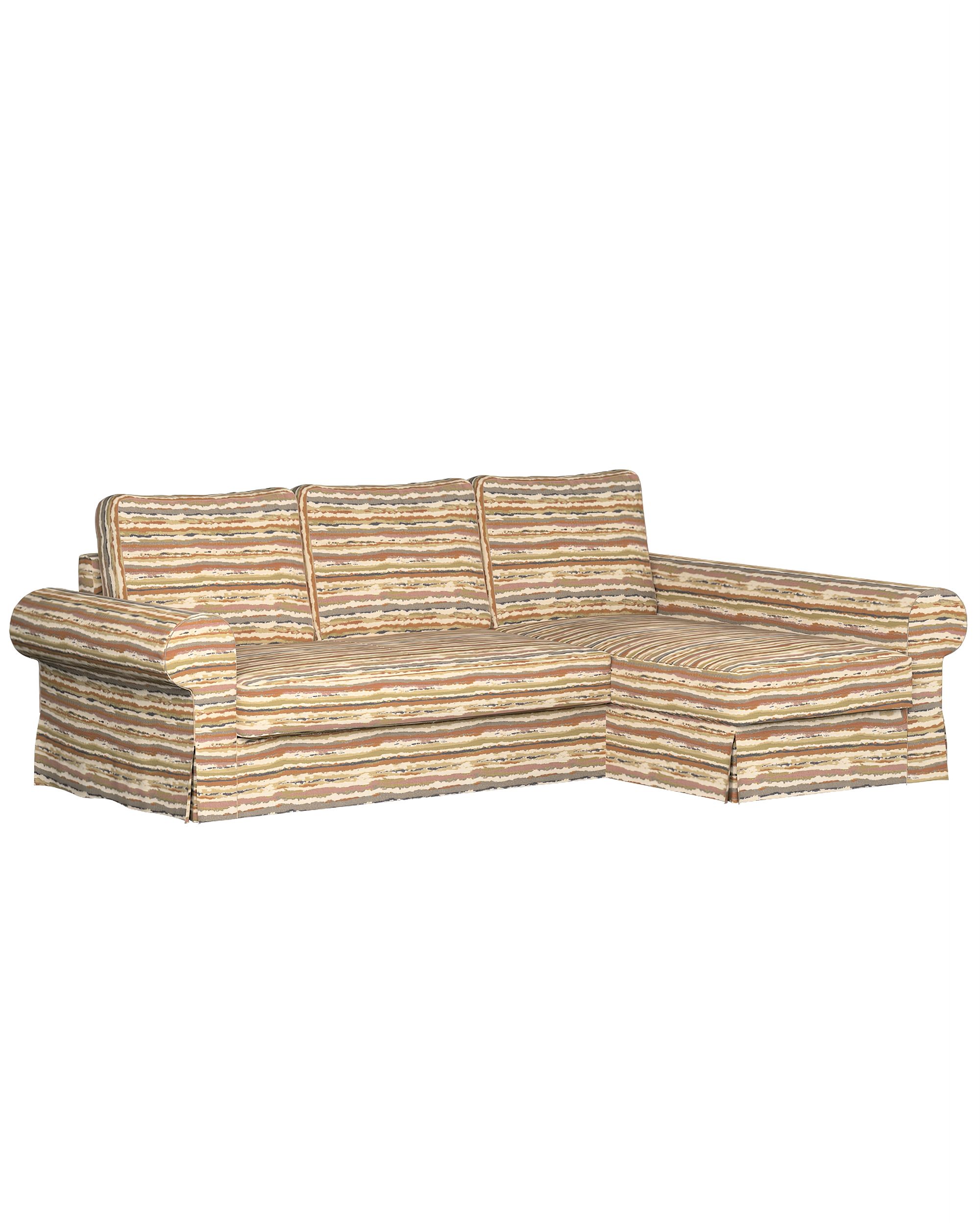 Backabro sofa bed with chaise longue cover product colour beige fabric structured, patterned