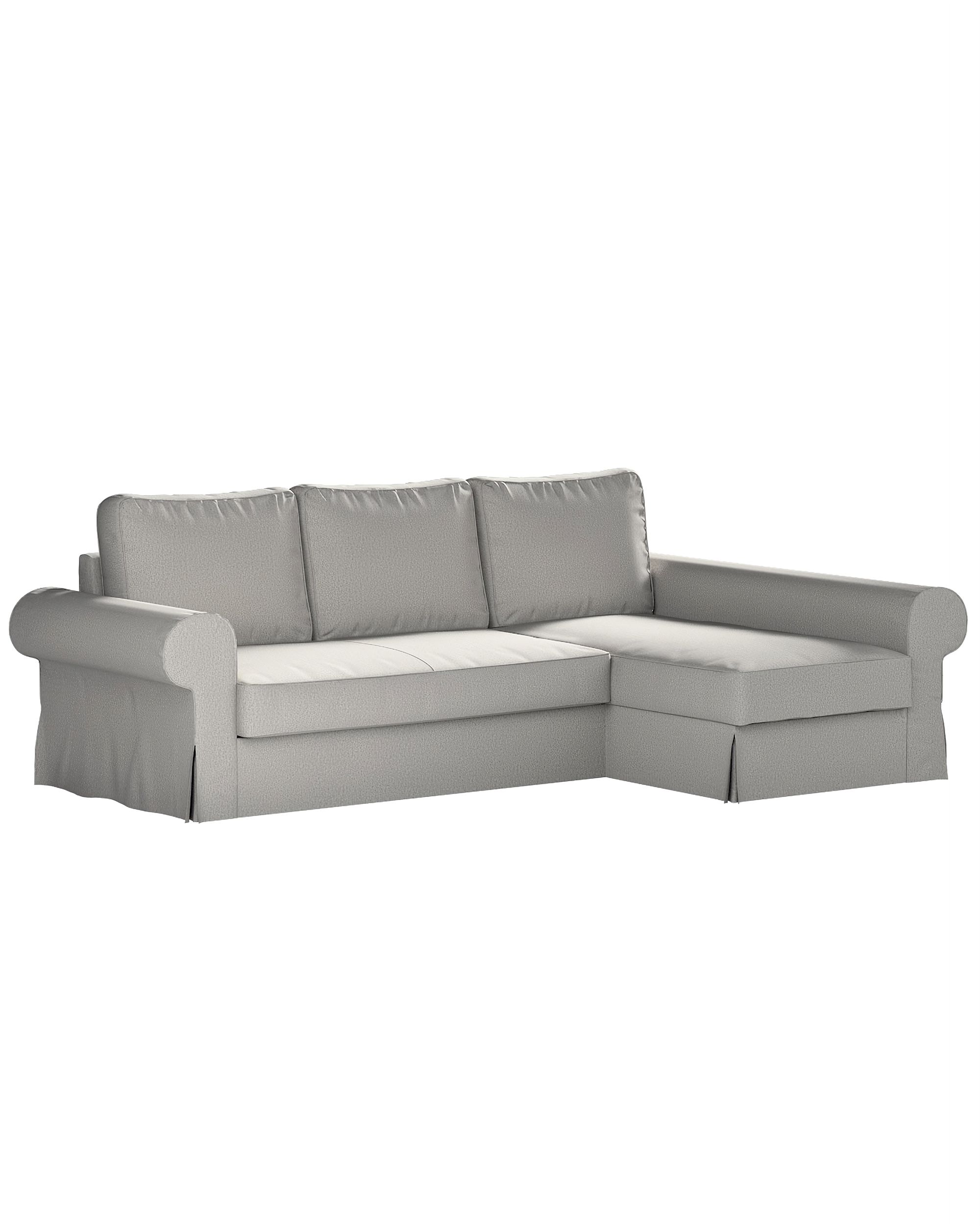 Backabro sofa bed with chaise longue cover product colour grey fabric structured