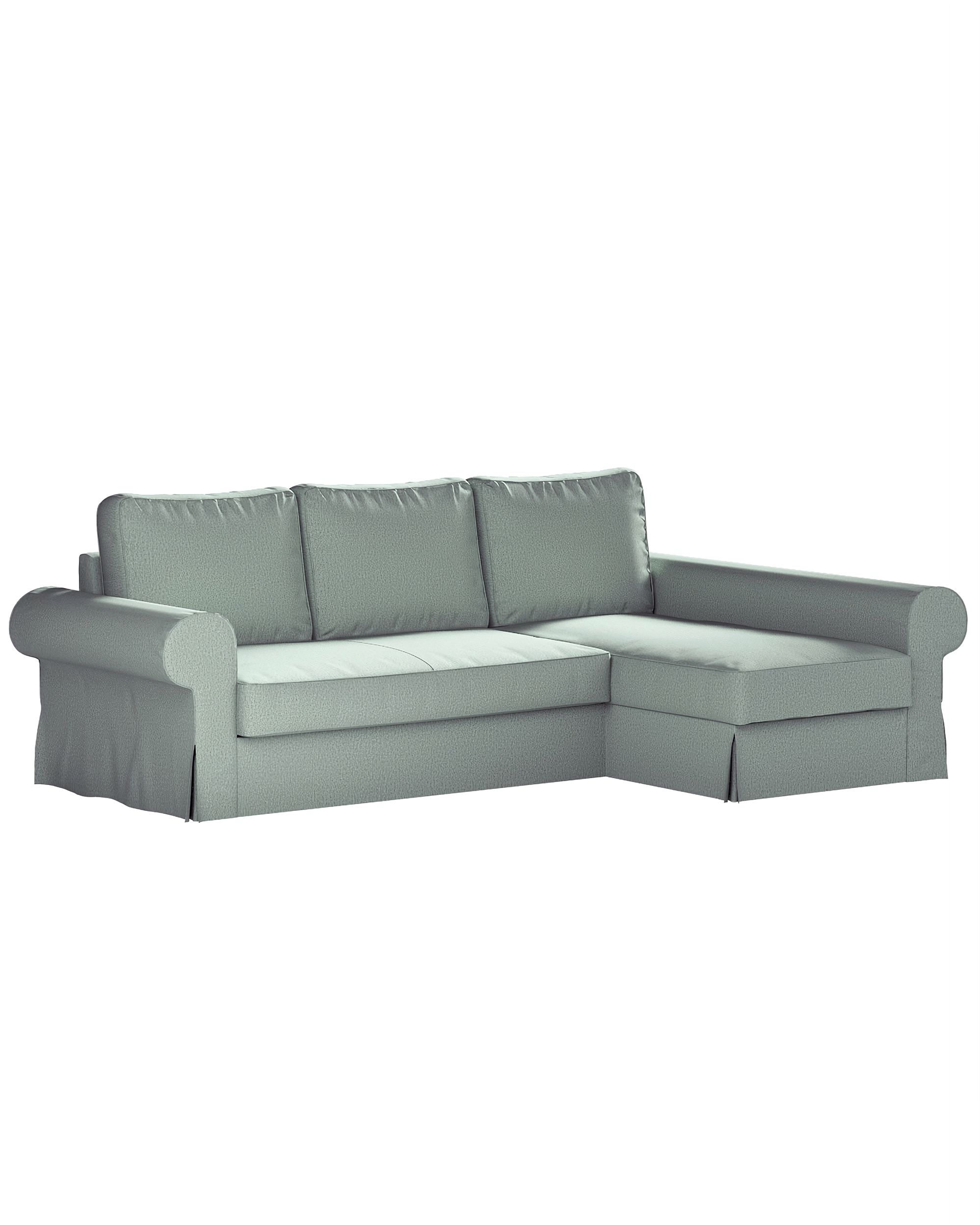 Backabro sofa bed with chaise longue cover product colour green fabric structured