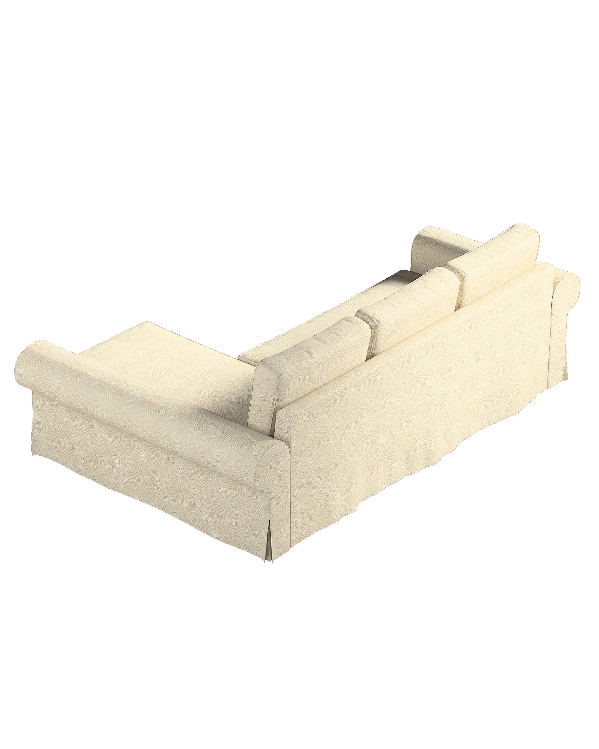 Backabro sofa bed with chaise longue cover product colour beige fabric gloss, structured, patterned (hover)