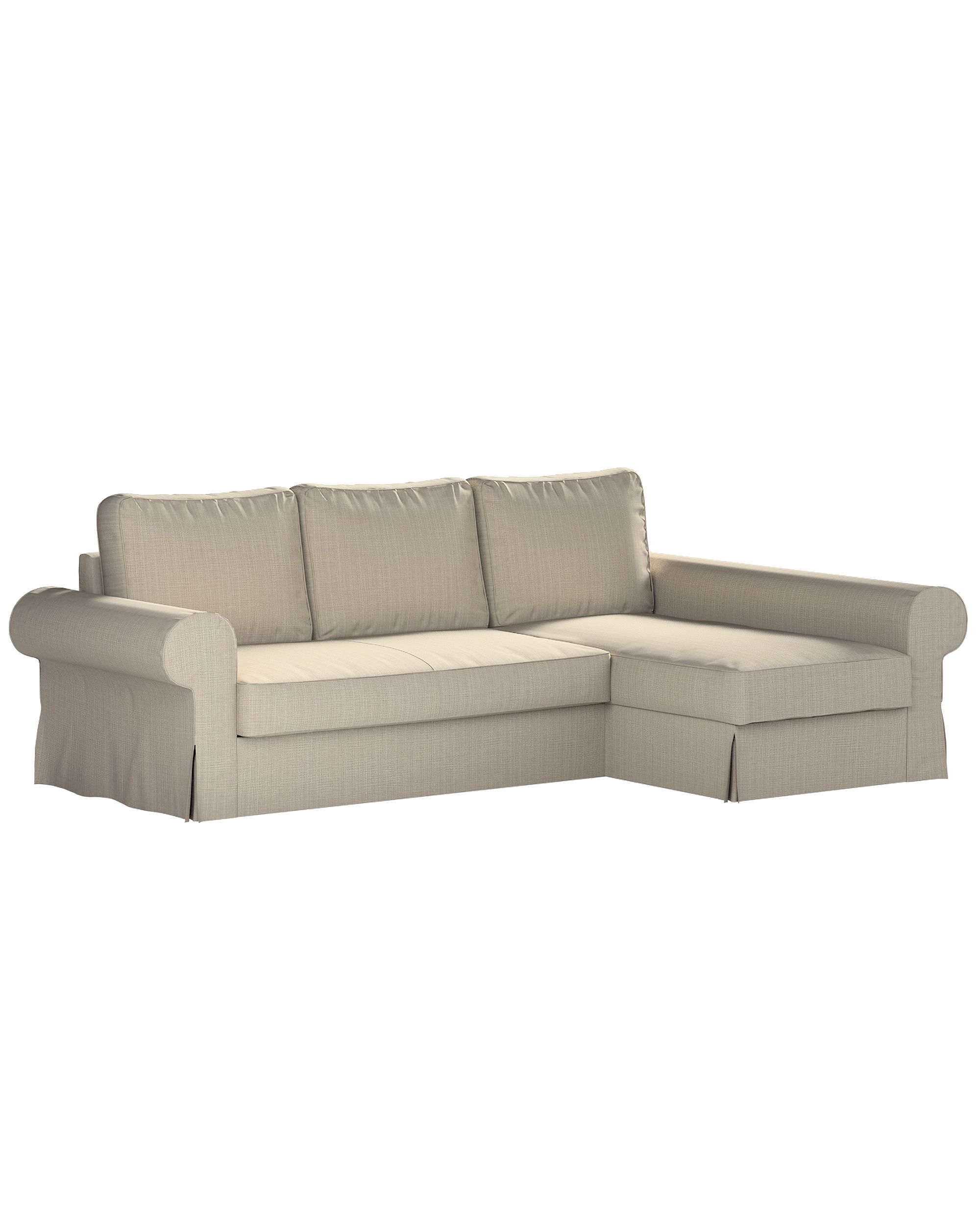 Backabro sofa bed with chaise longue cover product colour beige fabric structured