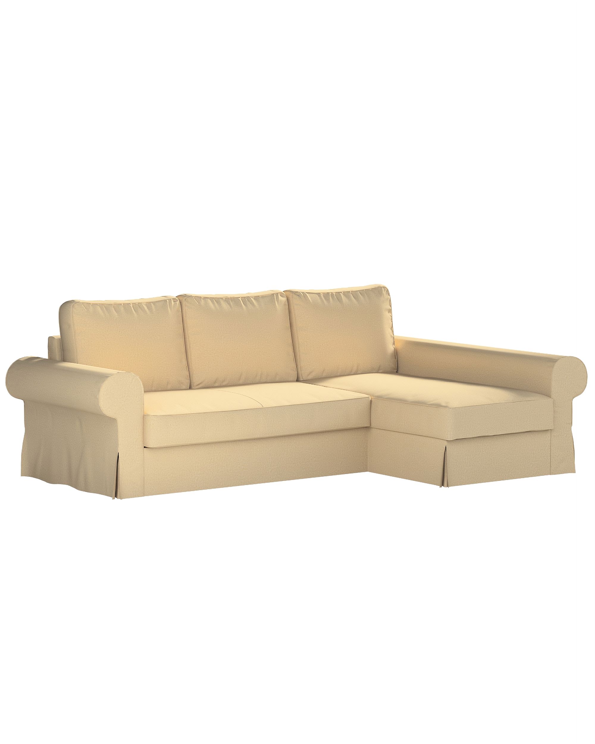 Backabro sofa bed with chaise longue cover product colour beige fabric gloss, structured
