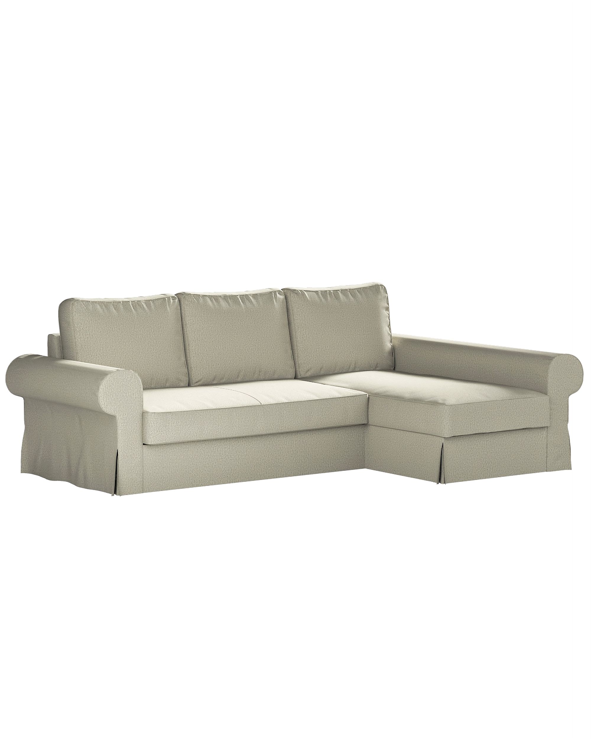 Backabro sofa bed with chaise longue cover product colour beige fabric structured