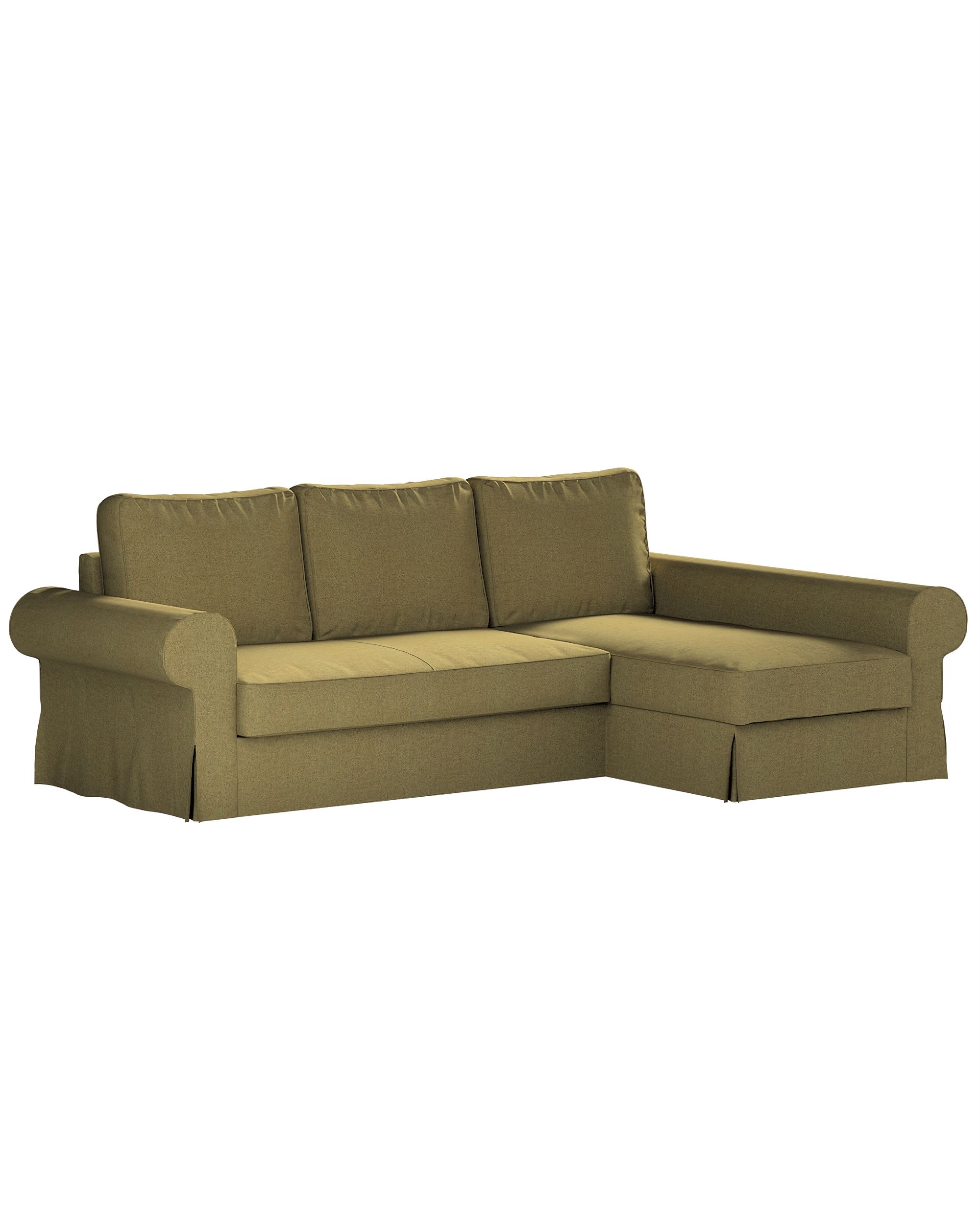 Backabro sofa bed with chaise longue cover product colour green fabric structured