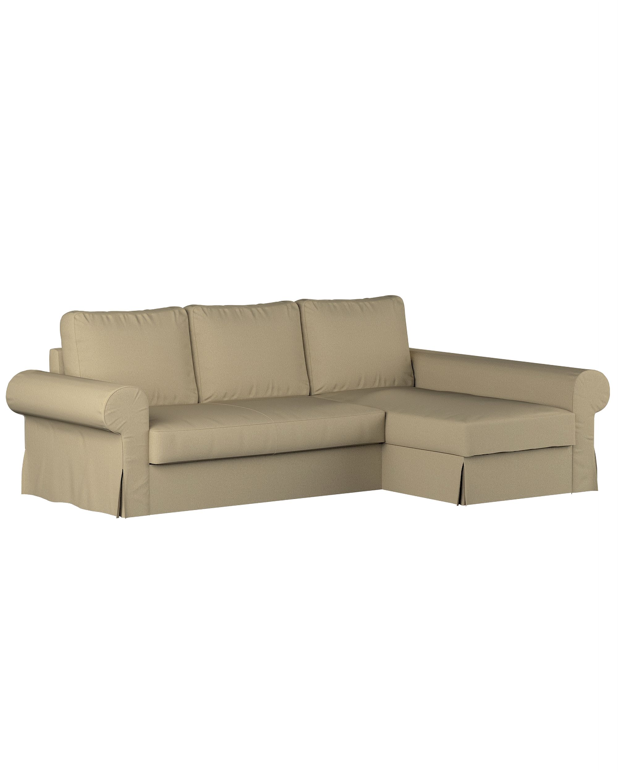 Backabro sofa bed with chaise longue cover product colour green fabric structured
