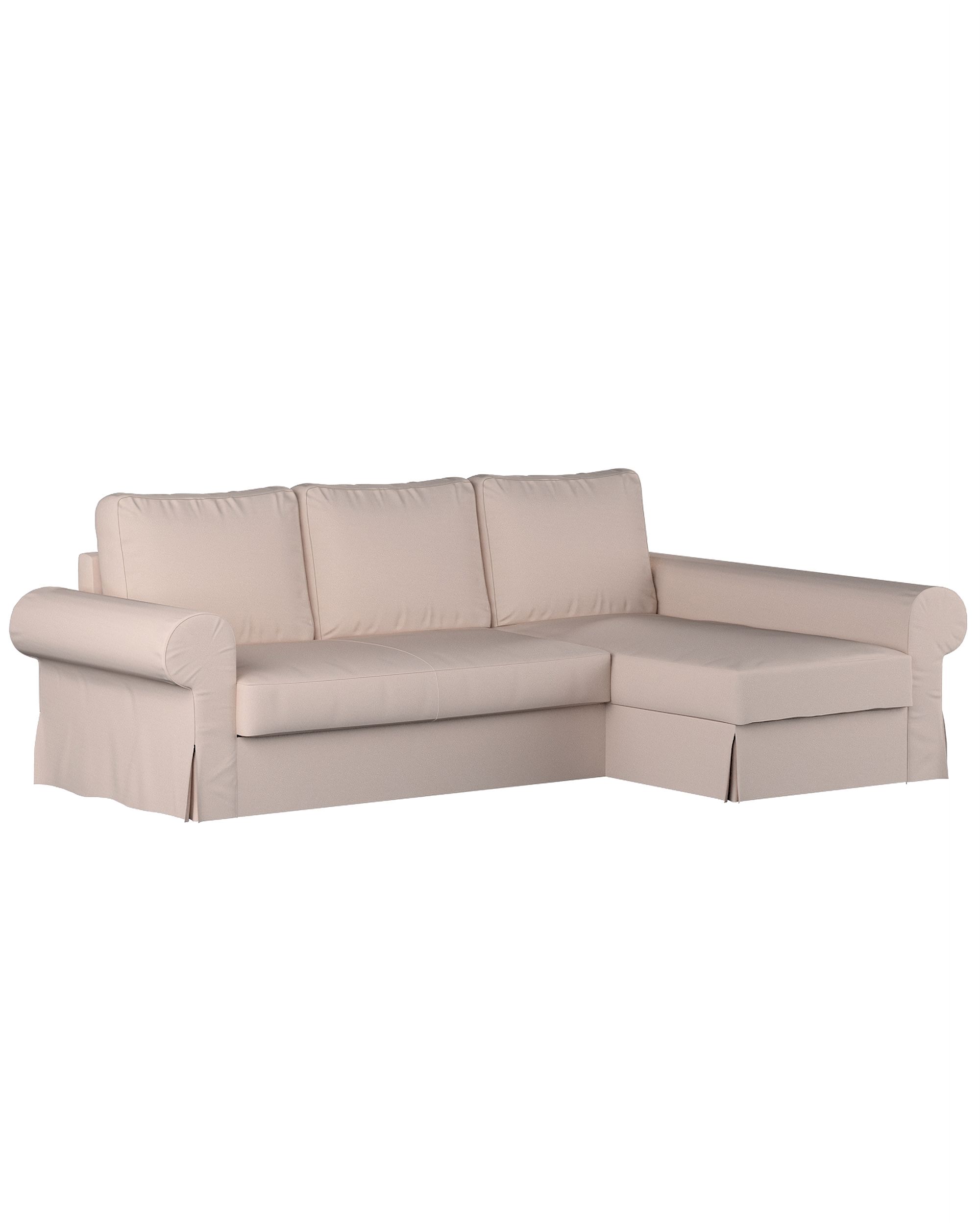 Backabro sofa bed with chaise longue cover product colour pink fabric structured