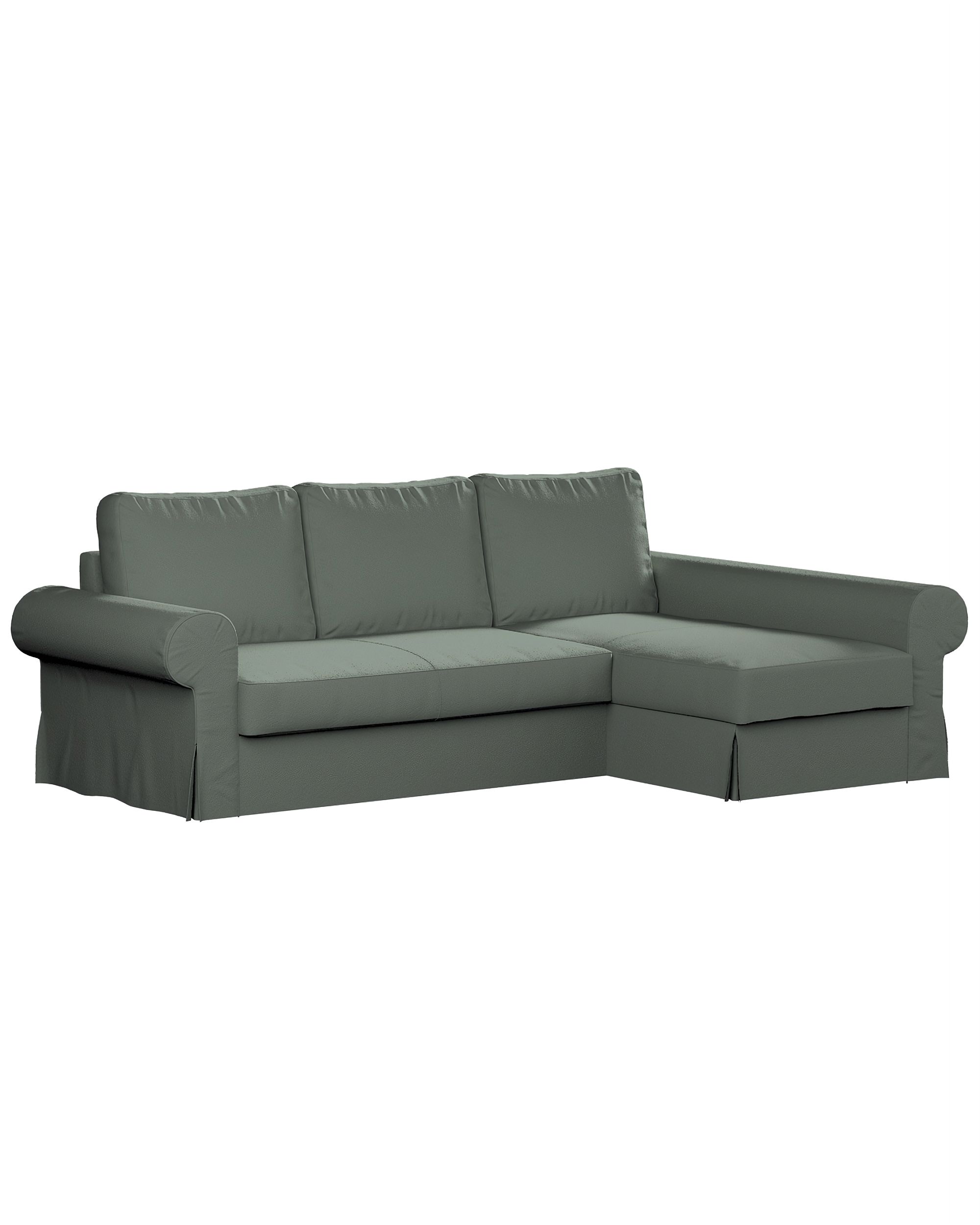 Backabro sofa bed with chaise longue cover product colour green fabric structured
