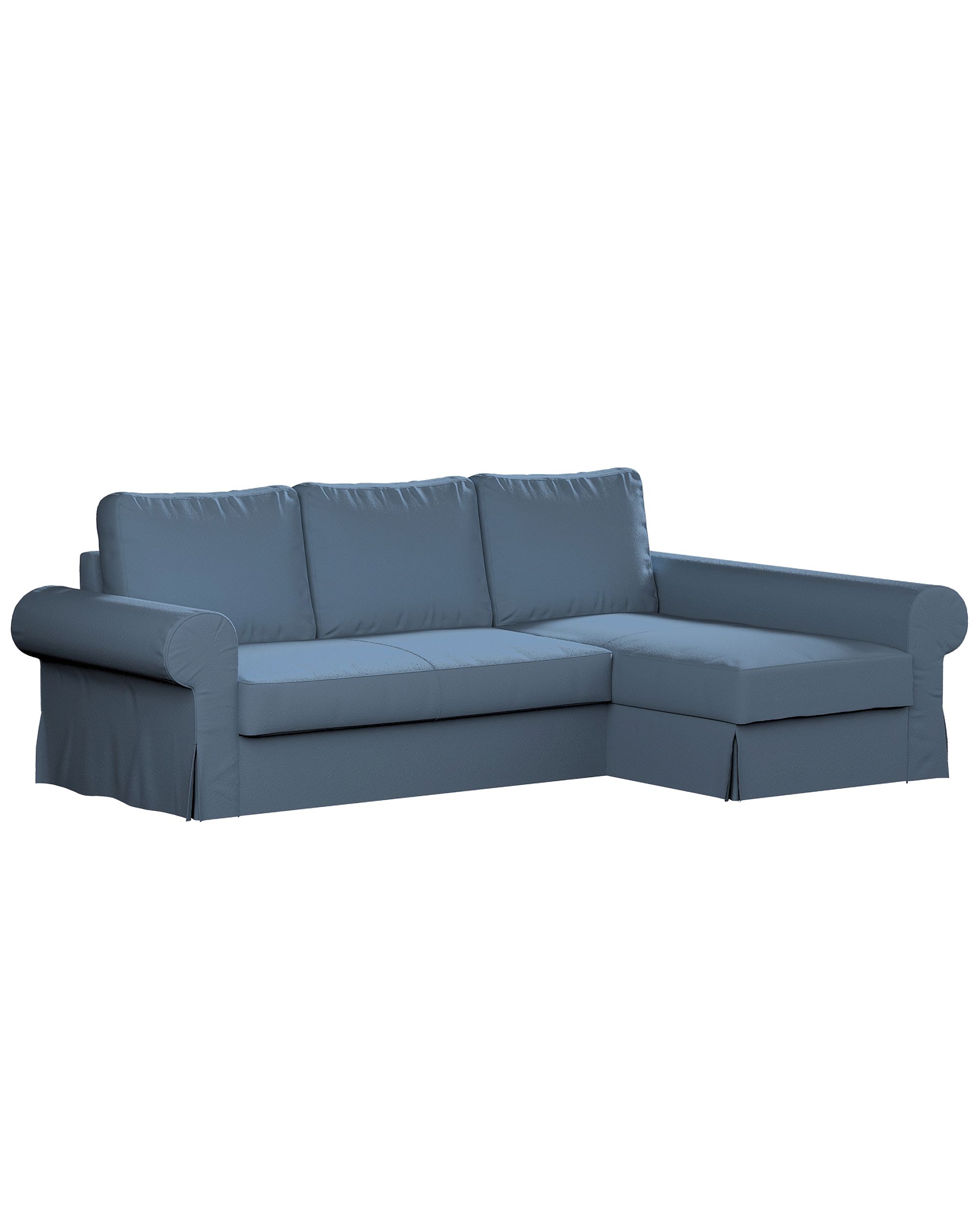 Backabro sofa bed with chaise longue cover product colour blue fabric structured