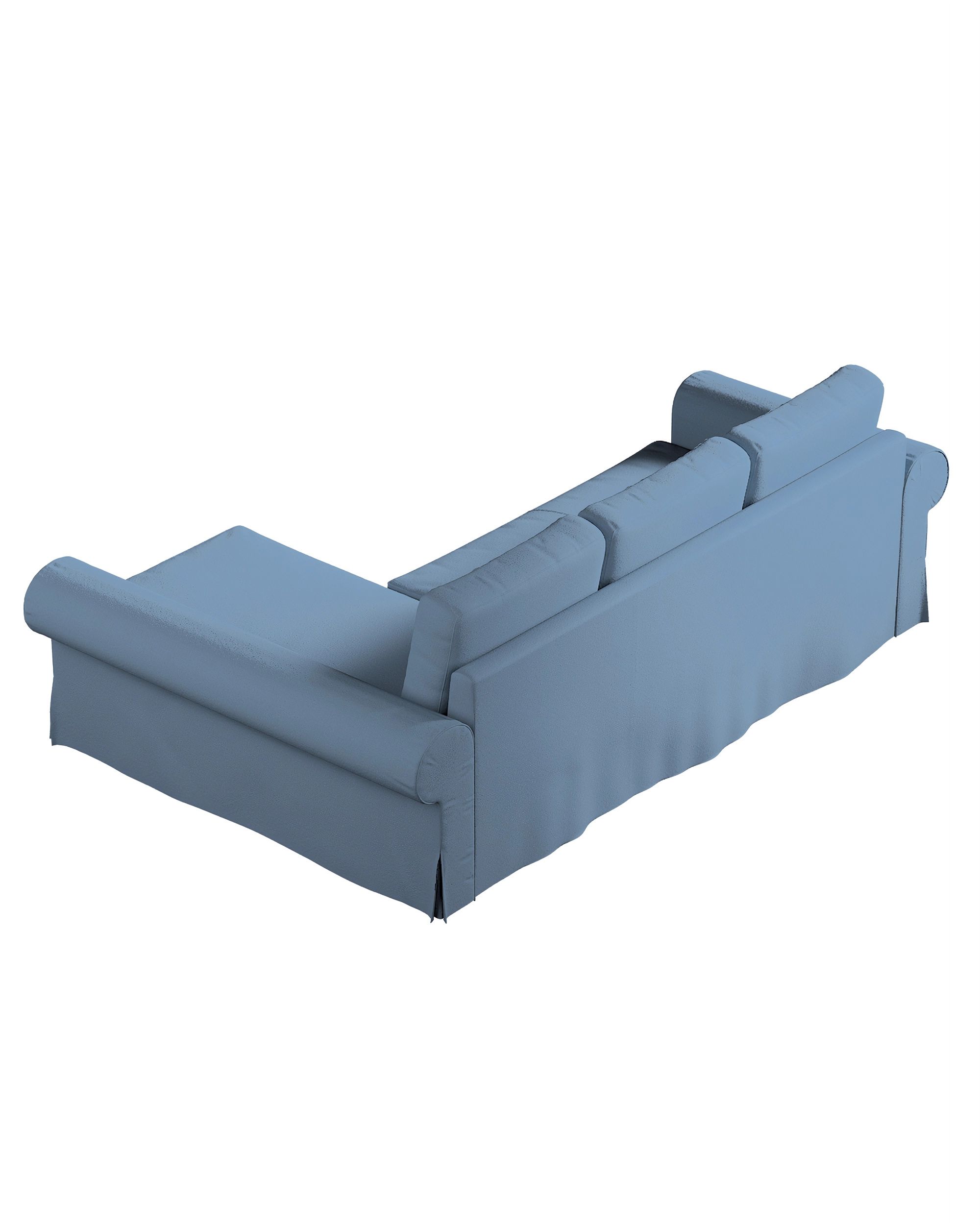 Backabro sofa bed with chaise longue cover product colour blue fabric structured (hover)