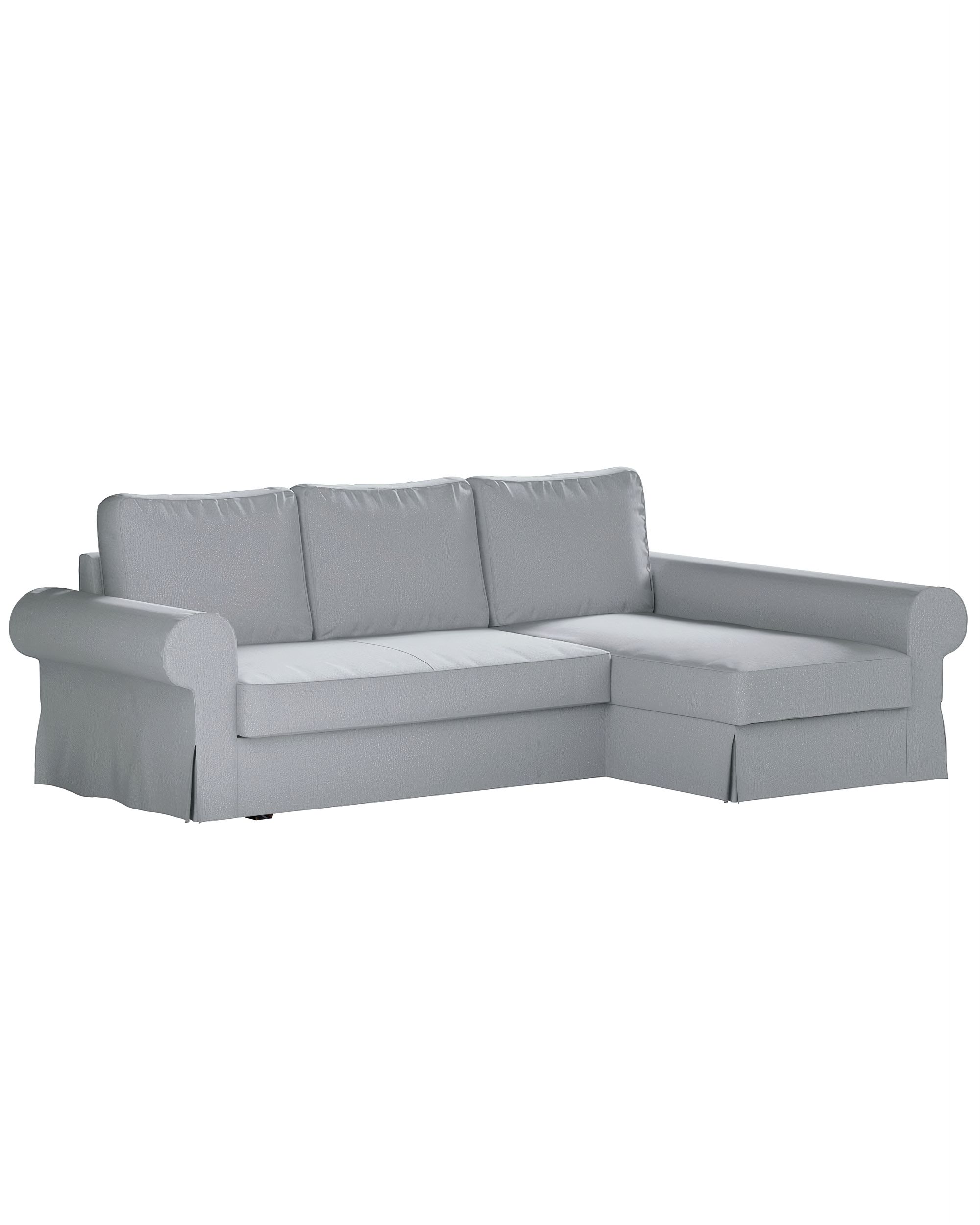 Backabro sofa bed with chaise longue cover product colour grey fabric structured