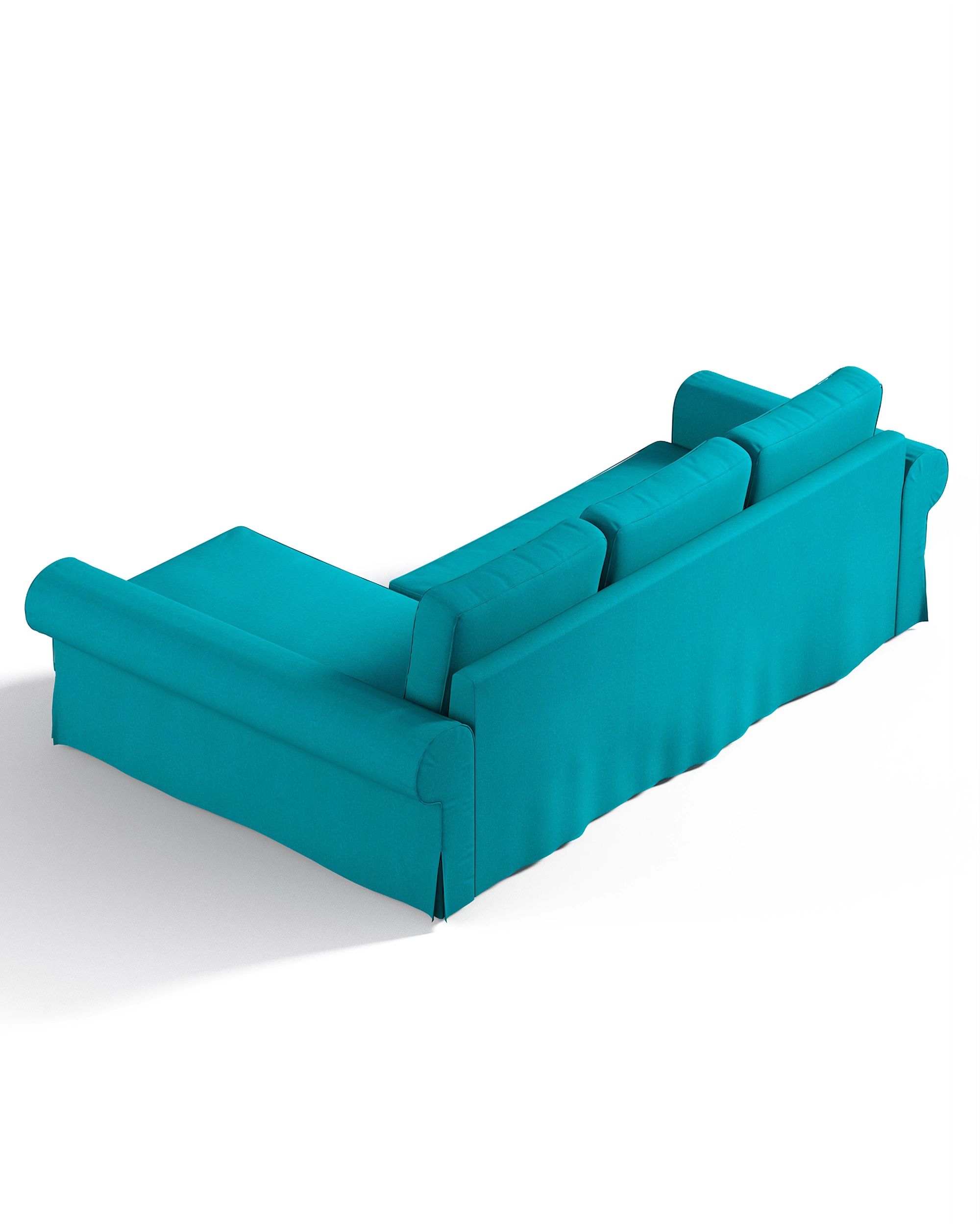 Backabro sofa bed with chaise longue cover product colour blue fabric structured (hover)