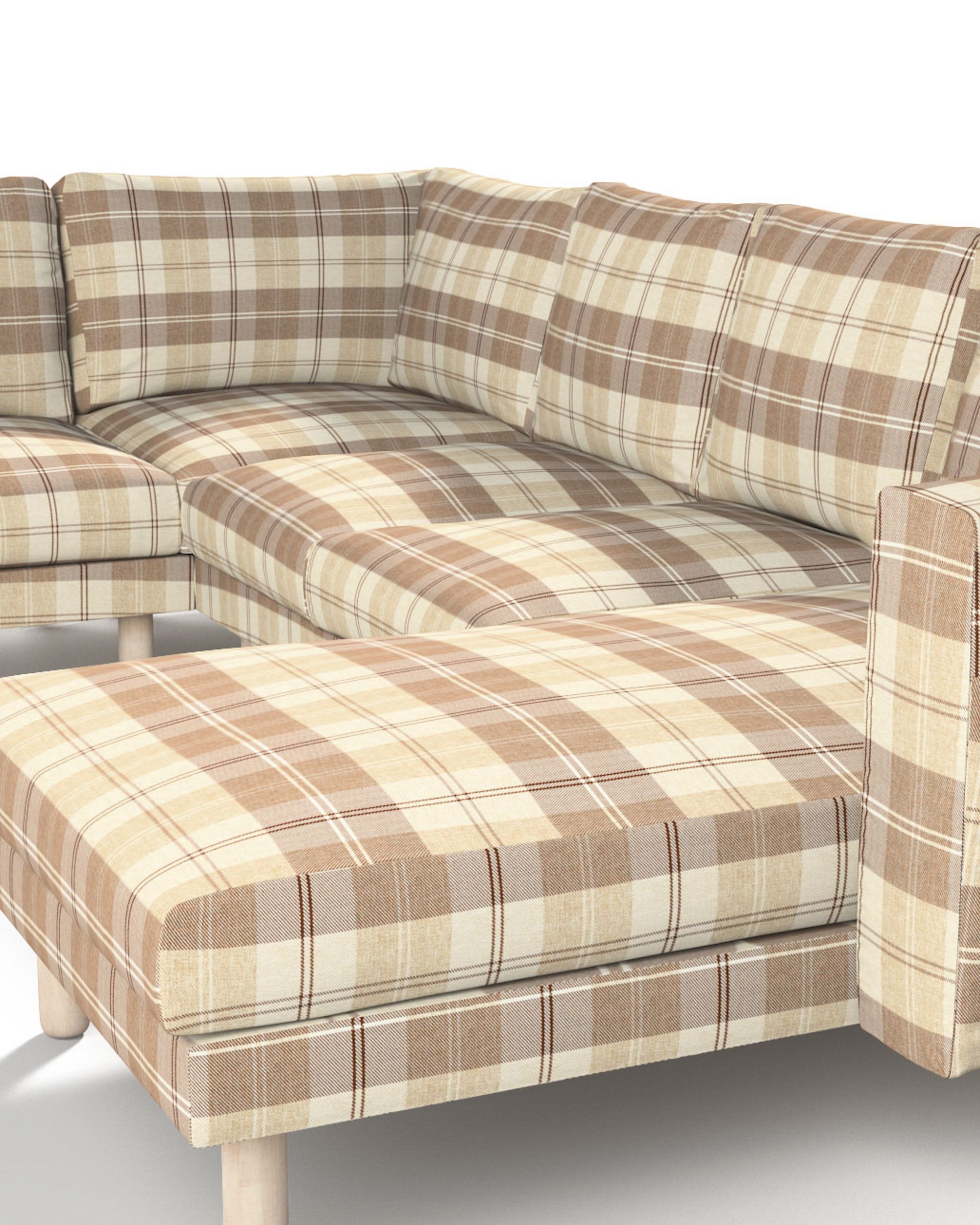 Norsborg 5-seat corner sofa with chaise longue cover product colour beige fabric structured, patterned (hover)