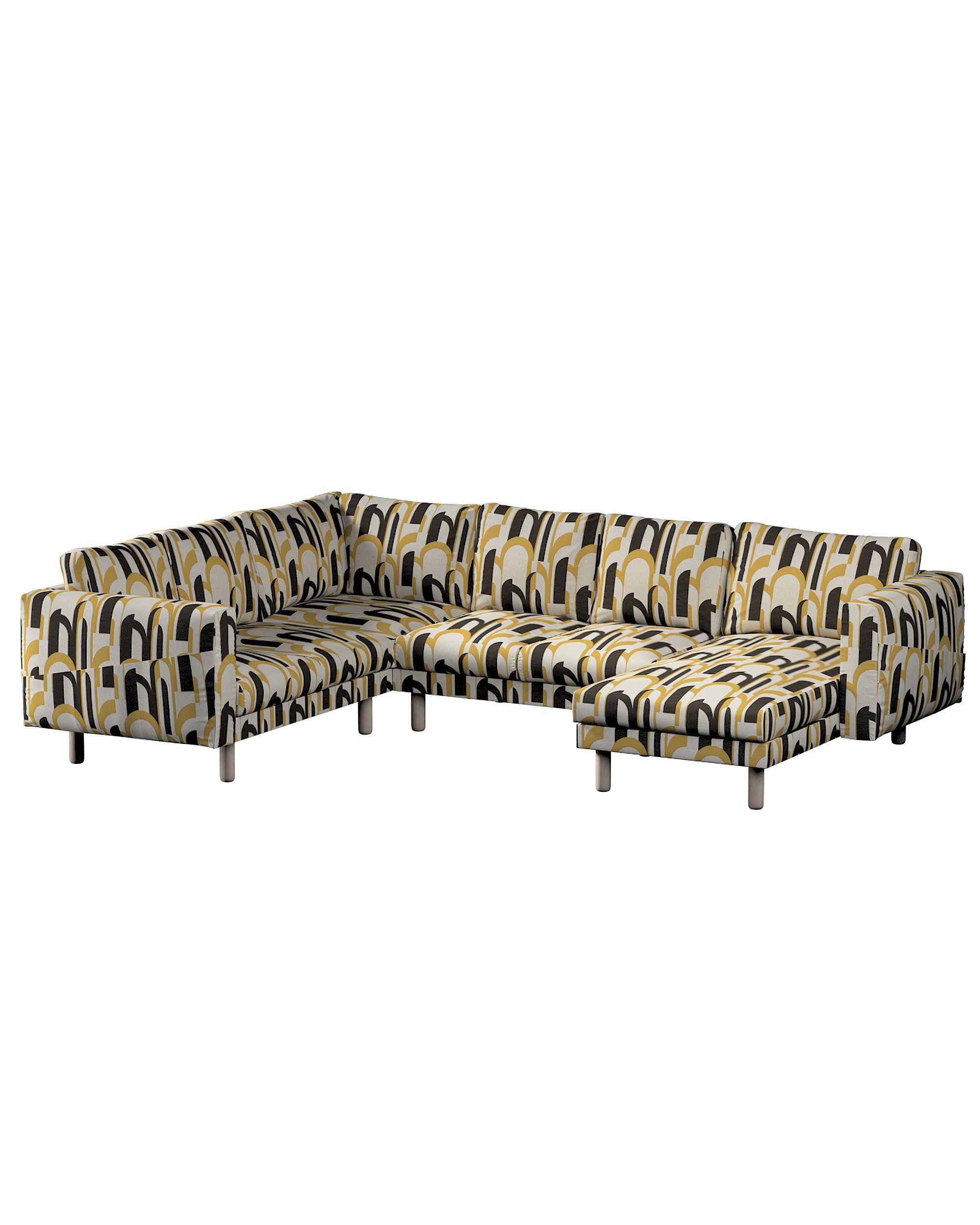Norsborg 5-seat corner sofa with chaise longue cover product colour multicolour fabric structured, patterned