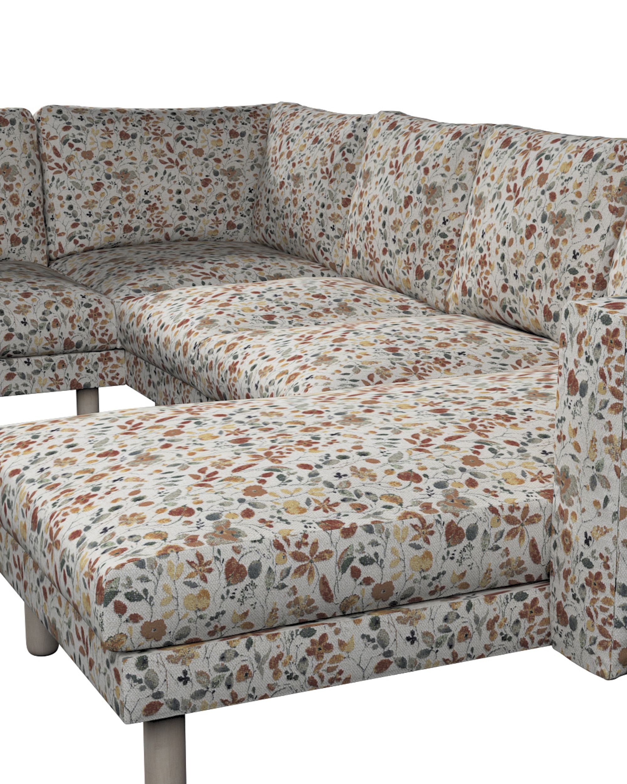 Norsborg 5-seat corner sofa with chaise longue cover product colour orange fabric structured, patterned (hover)