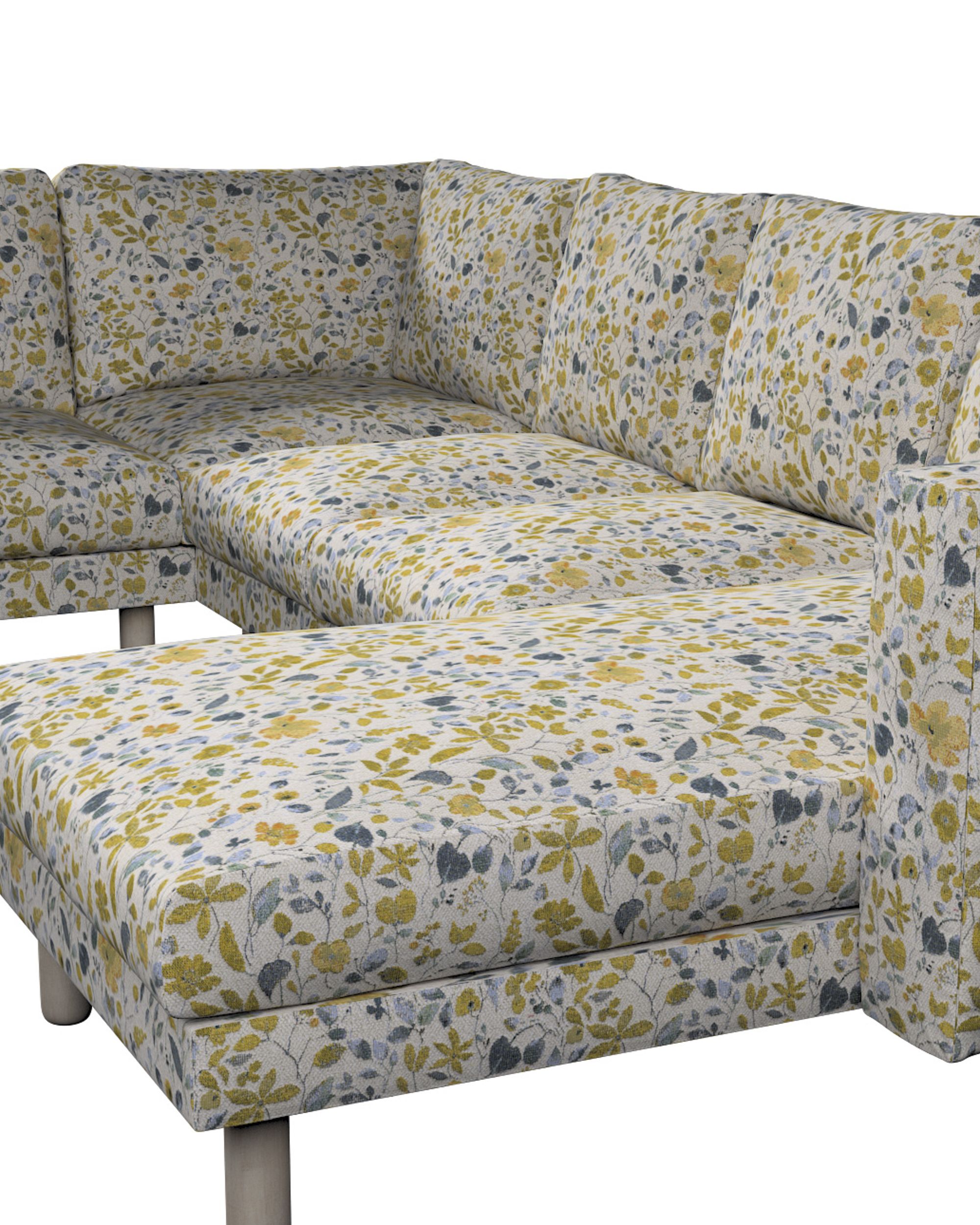 Norsborg 5-seat corner sofa with chaise longue cover product colour yellow fabric structured, patterned (hover)