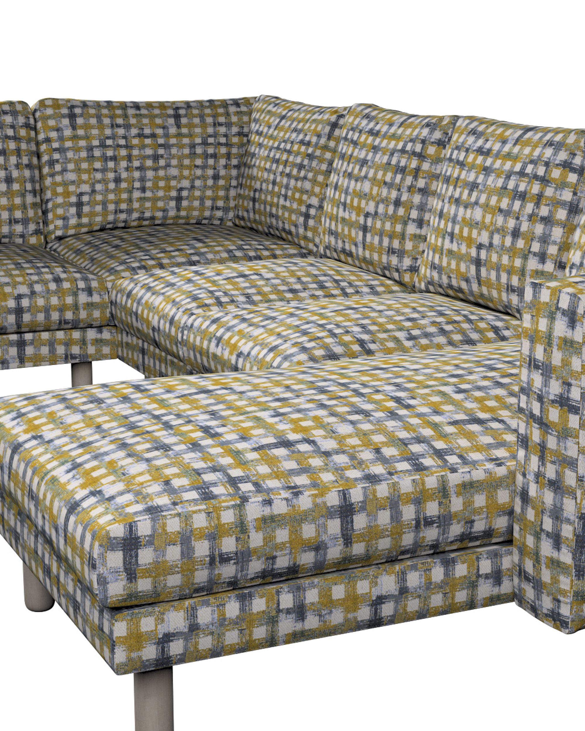 Norsborg 5-seat corner sofa with chaise longue cover product colour blue fabric structured, patterned (hover)