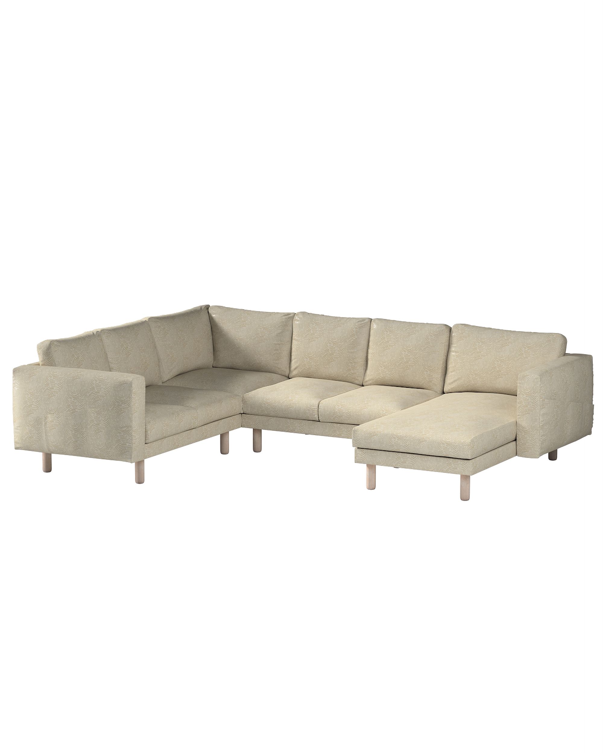 Norsborg 5-seat corner sofa with chaise longue cover product colour beige fabric gloss, structured, patterned