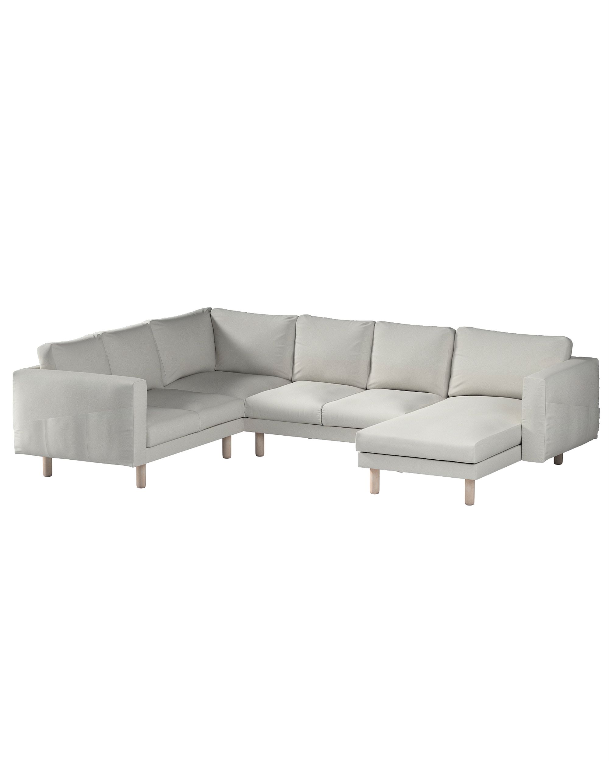 Norsborg 5-seat corner sofa with chaise longue cover product colour grey fabric gloss, structured, velvet