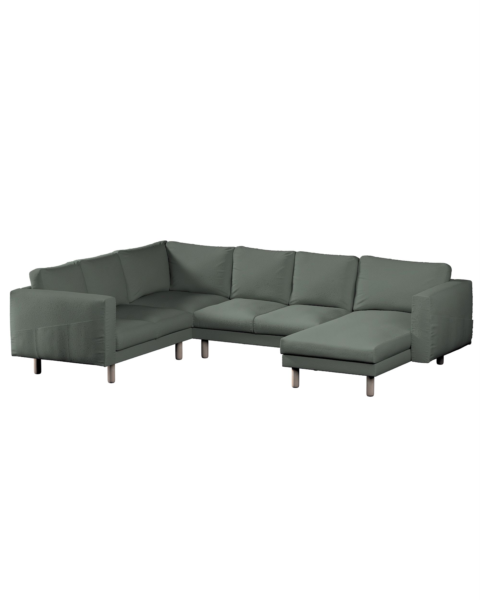 Norsborg 5-seat corner sofa with chaise longue cover product colour green fabric structured