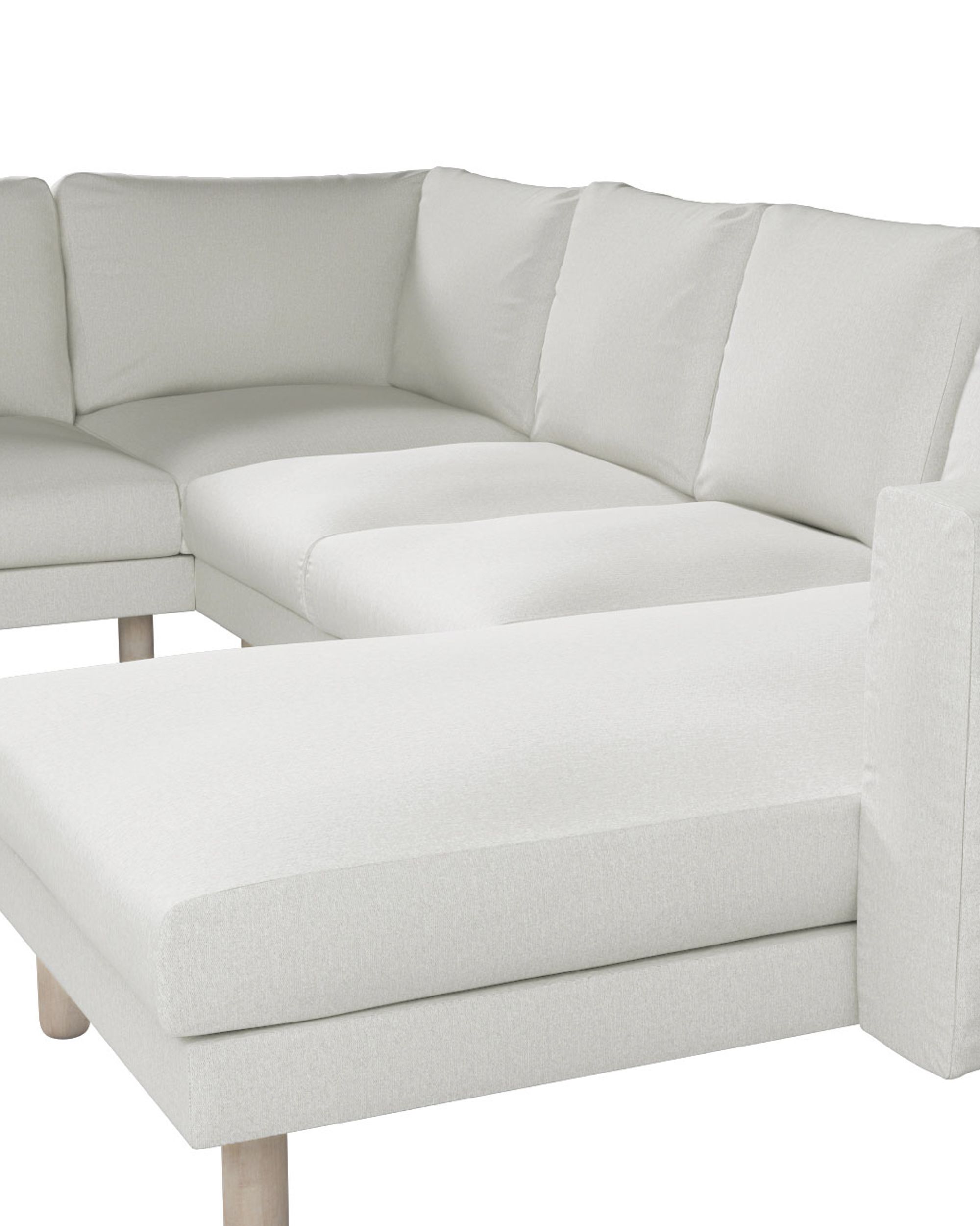 Norsborg 5-seat corner sofa with chaise longue cover product colour cream fabric structured (hover)