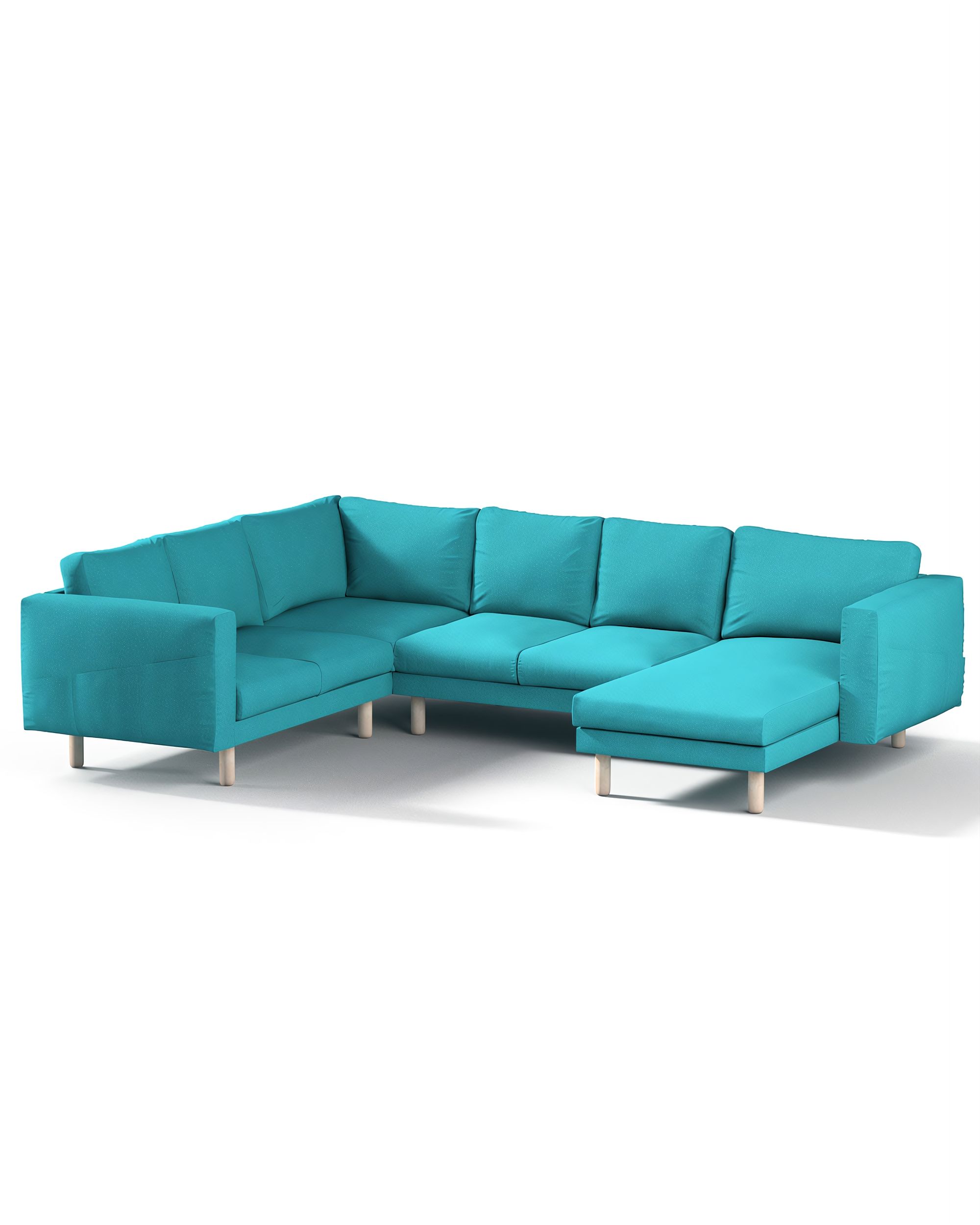 Norsborg 5-seat corner sofa with chaise longue cover product colour blue fabric structured