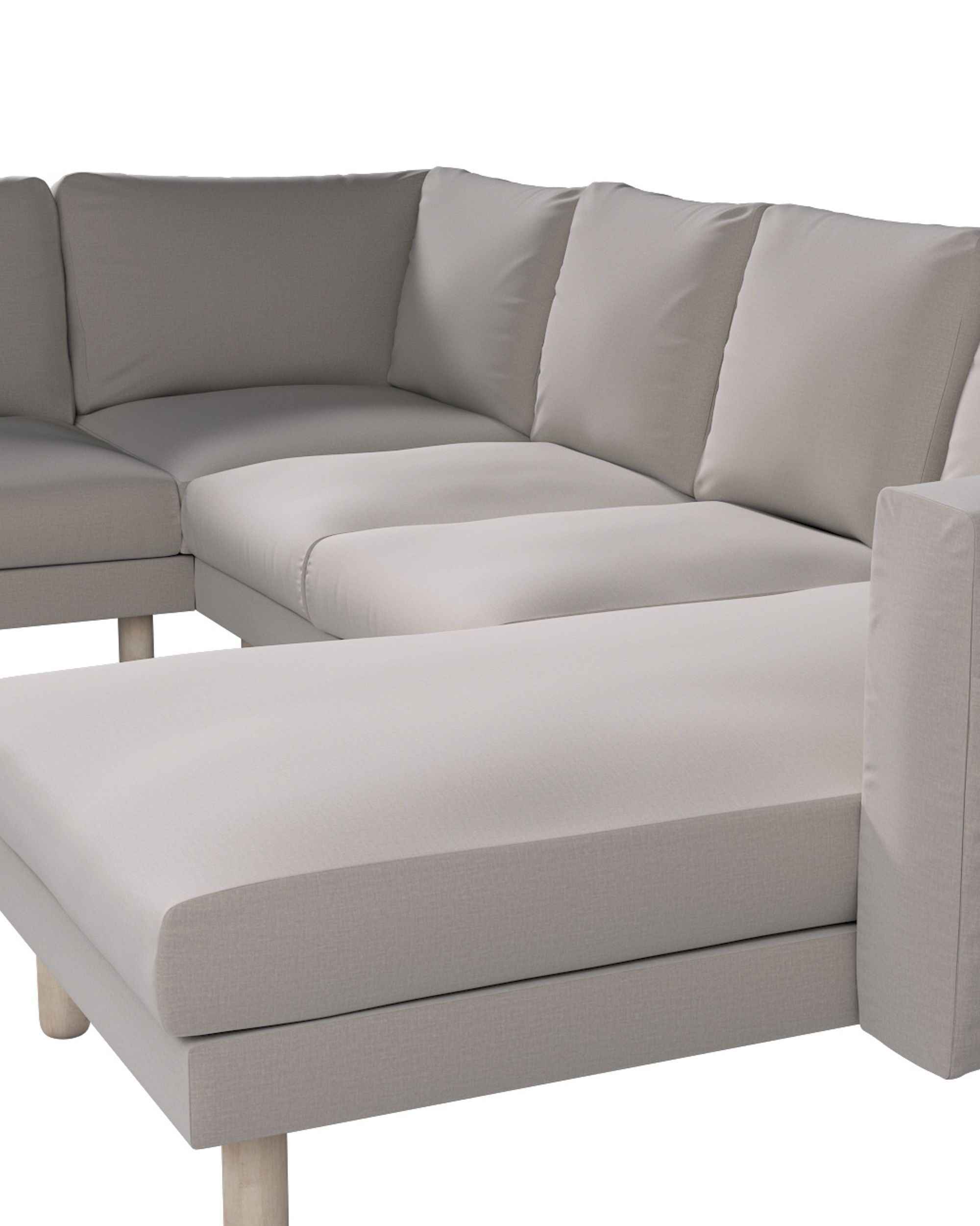Norsborg 5-seat corner sofa with chaise longue cover product colour beige fabric velvet (hover)