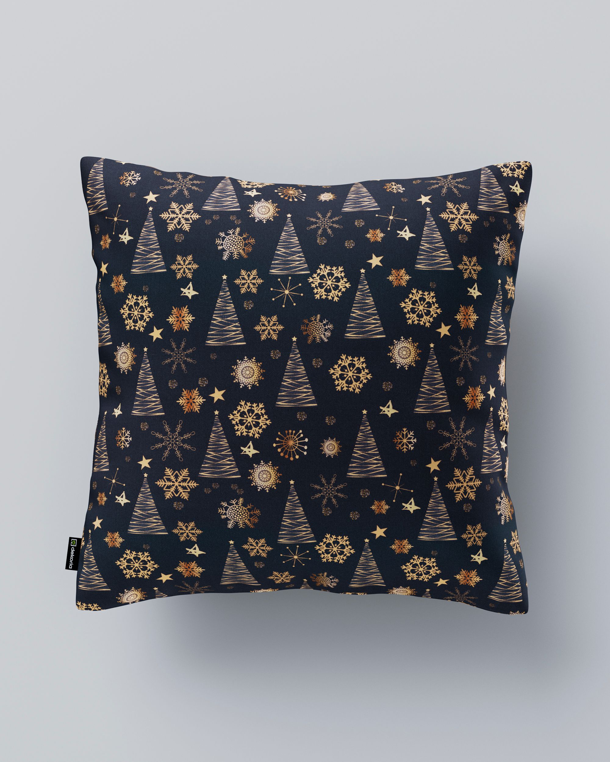 Kinga cushion cover product colour navy blue fabric patterned (hover)