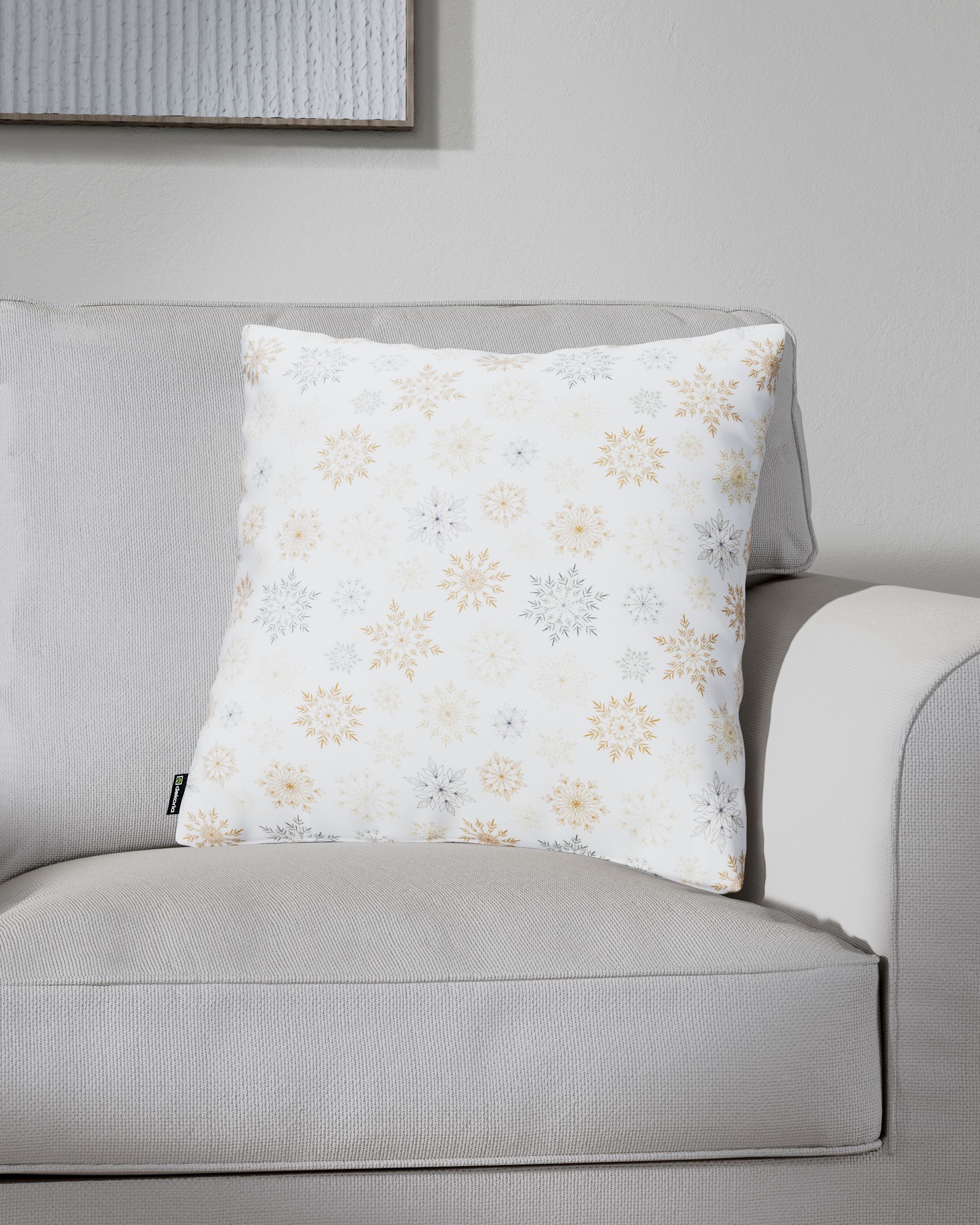 Kinga cushion cover product colour white fabric patterned