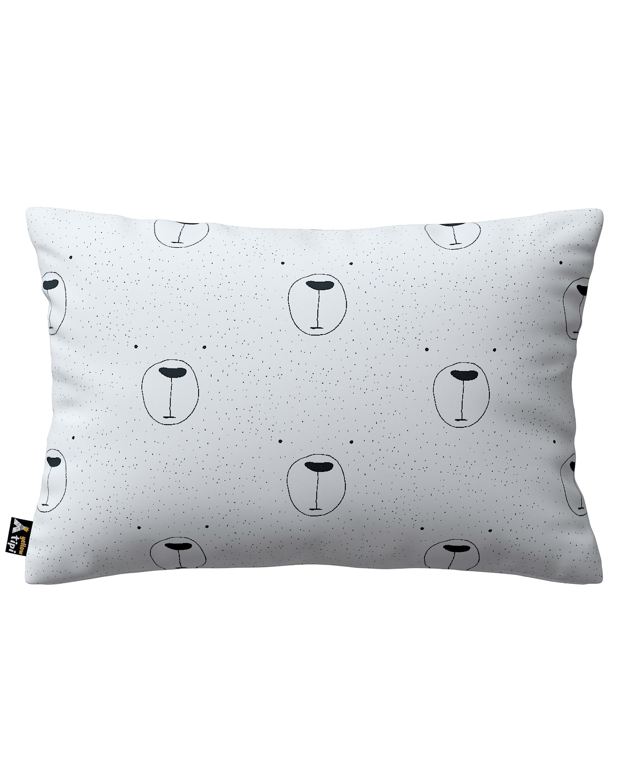 Kinga rectangular cushion cover product colour white fabric patterned