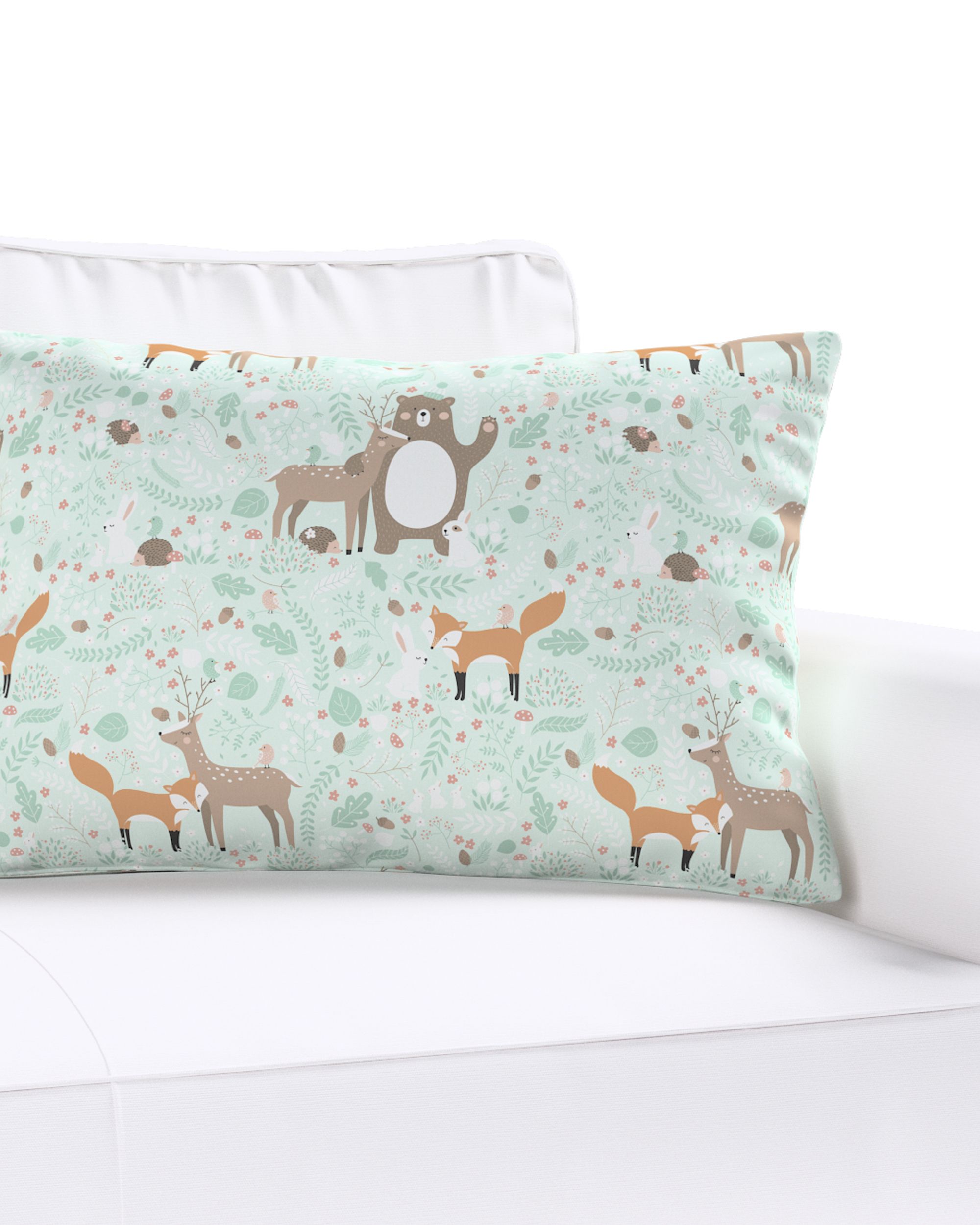 Kinga rectangular cushion cover product colour green fabric patterned (hover)