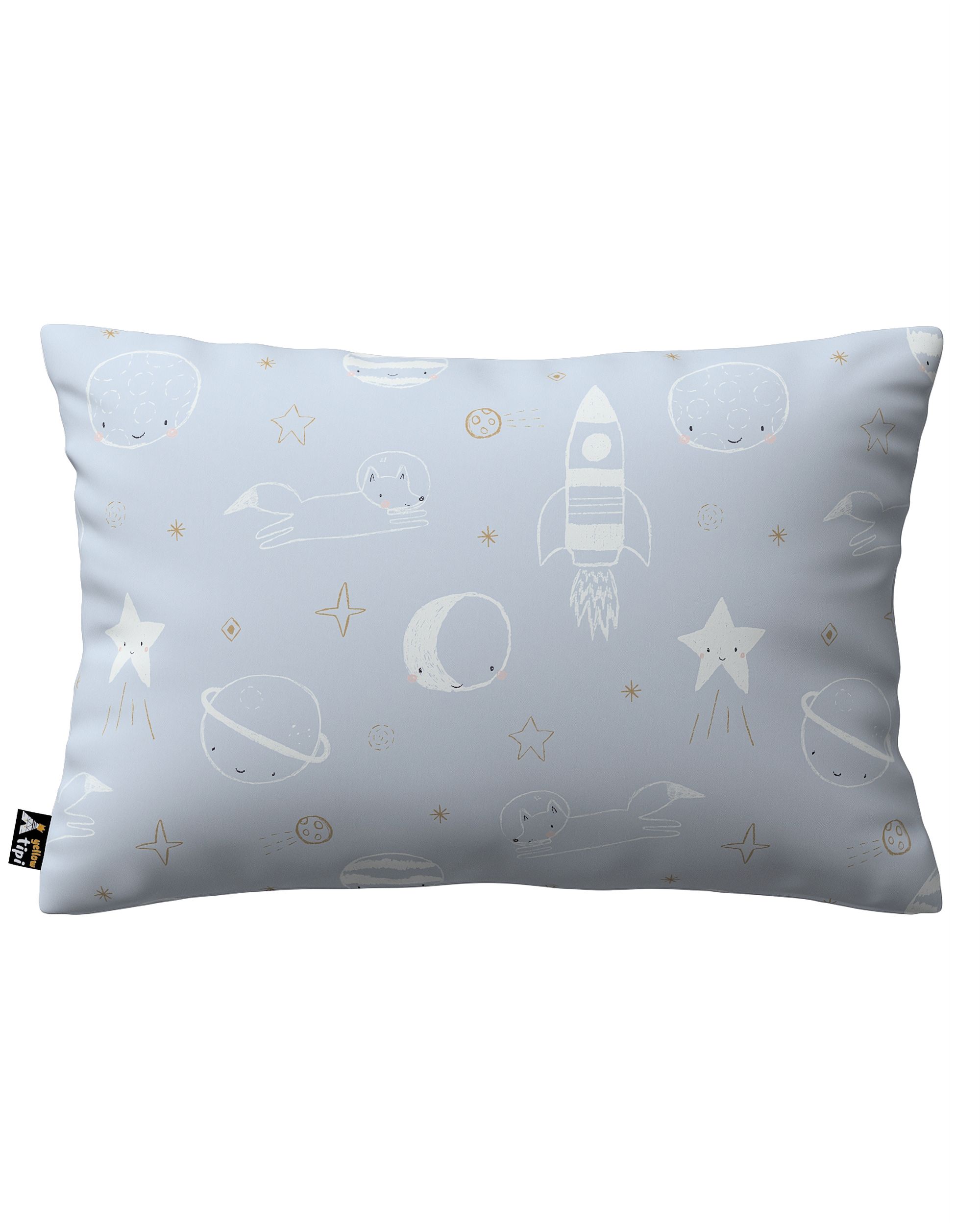Kinga rectangular cushion cover product colour blue fabric patterned