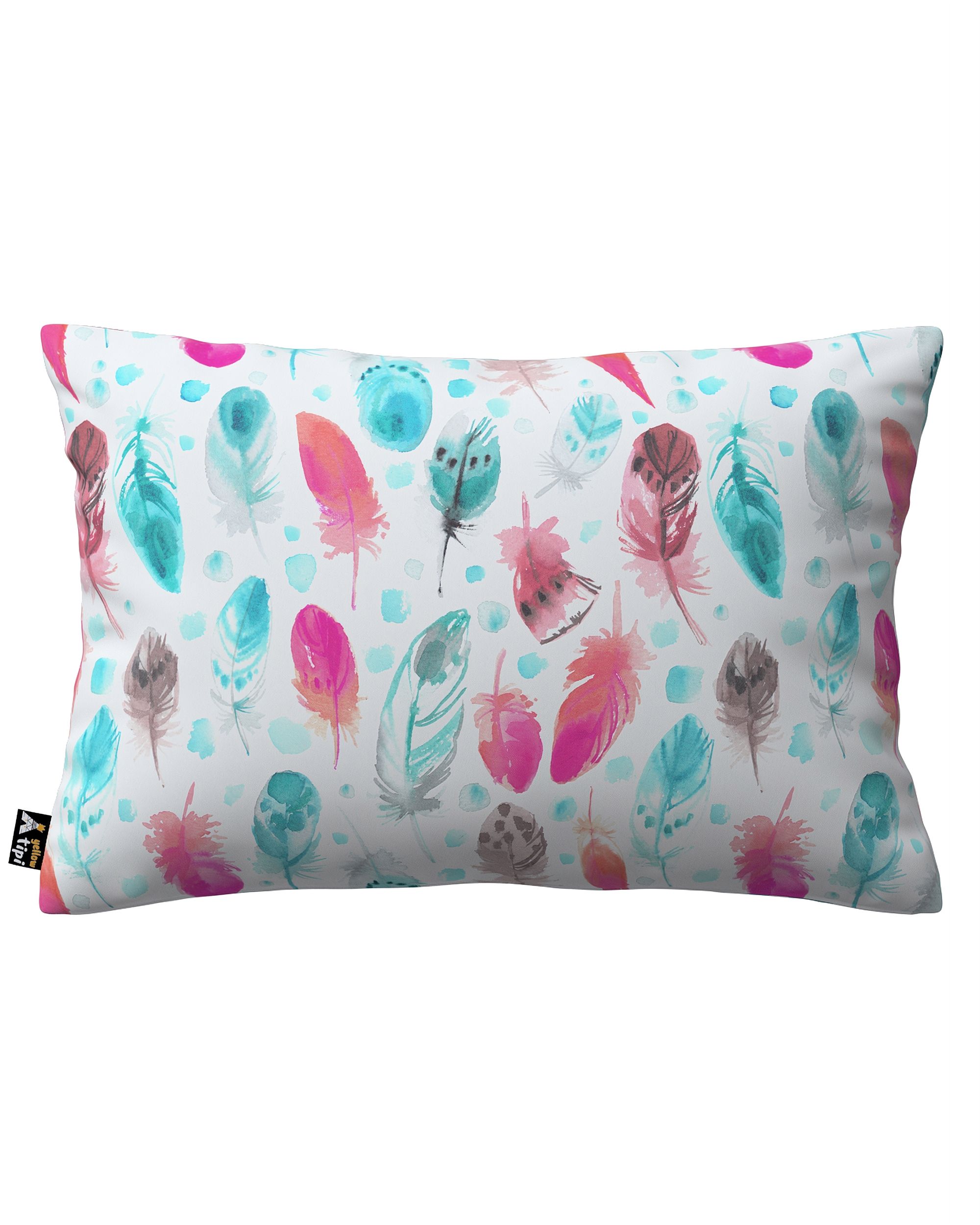 Kinga rectangular cushion cover product colour blue fabric patterned